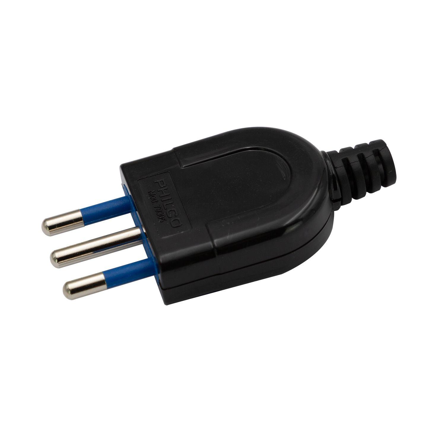 ENCHUFE PHILCO MACHO VERTICAL 2P + T 78551 NEGRO-2