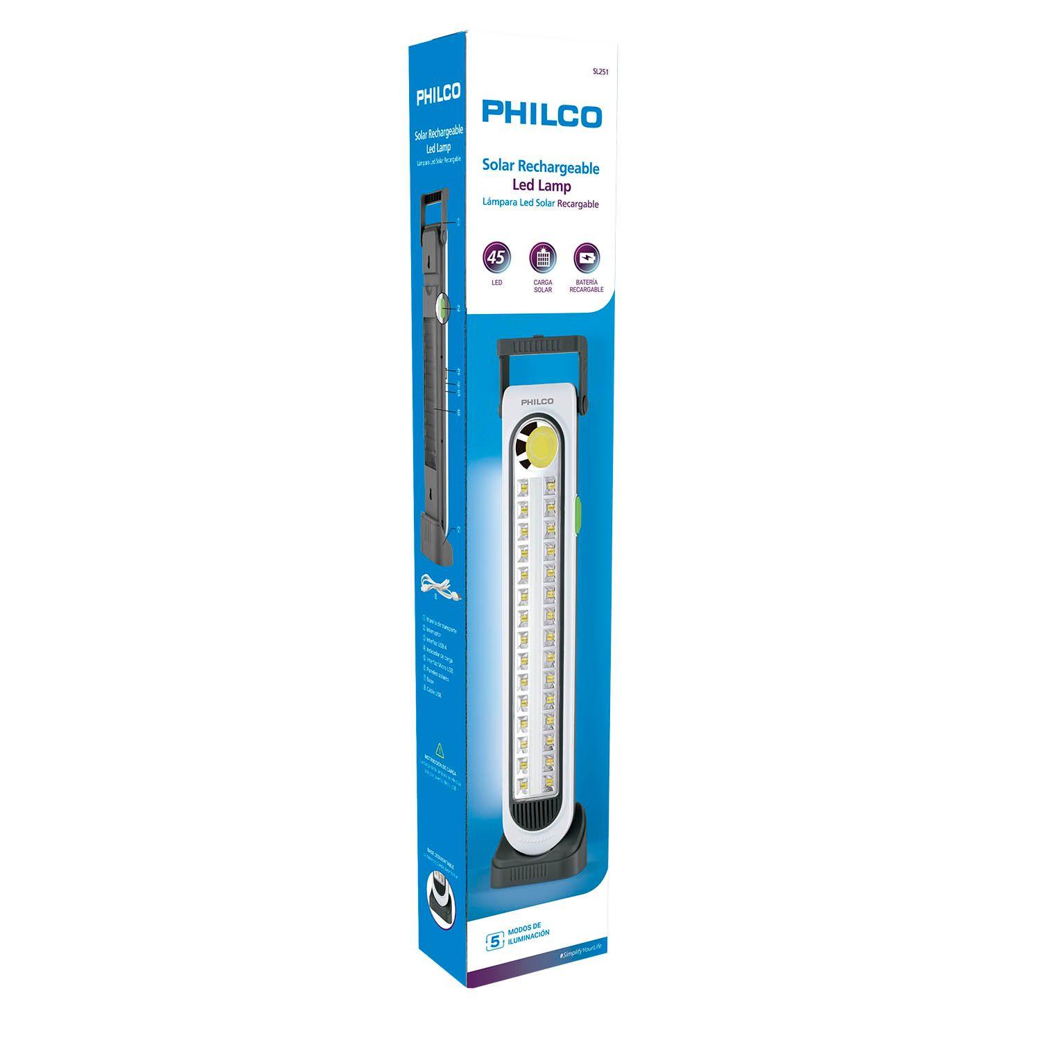 LAMPARA LED SOLAR RECARGABLE SL251 PHILCO Open box-0