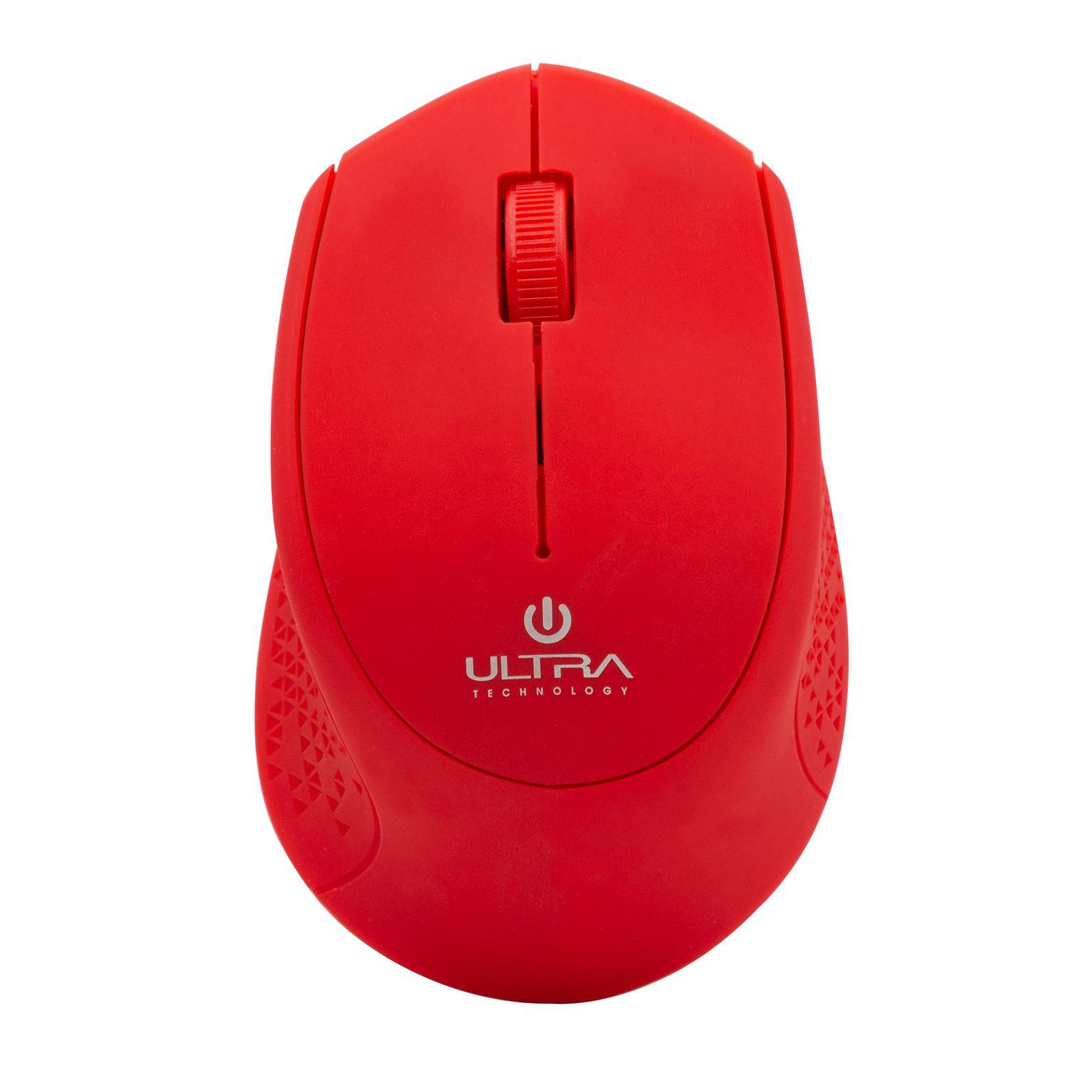 Mouse Optico Inalambrico Ultra Rojo-0
