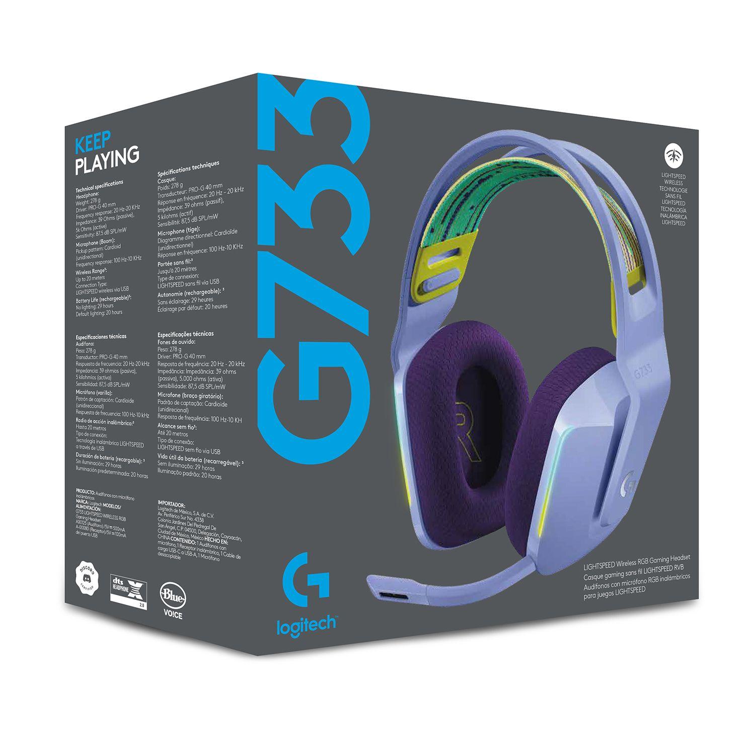 Headset Gaming G733 Lightspeed Wireless Multicolor Lila OPEN BOX-3