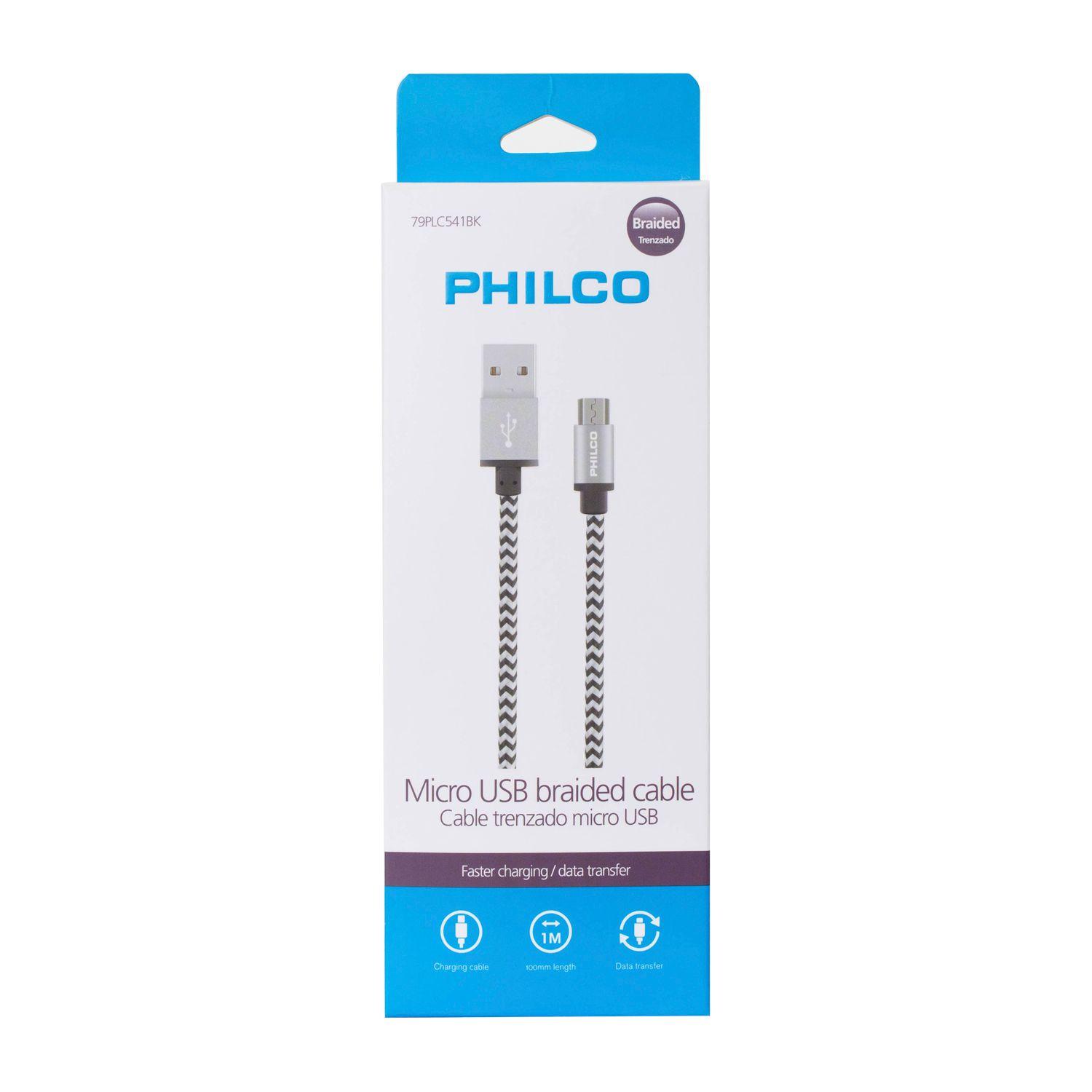 CABLE MICRO USB TRENZADO PHILCO 1 METRO-0