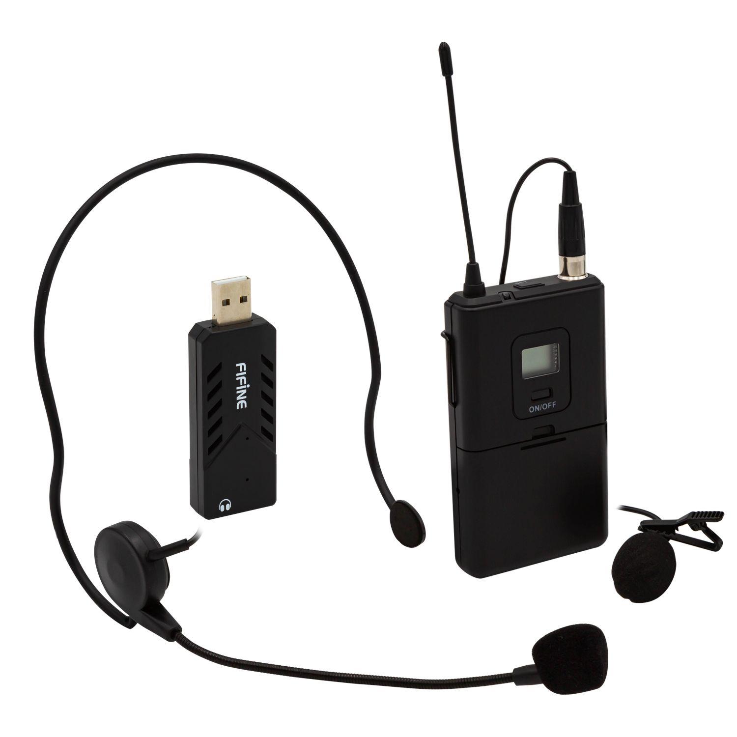 MICROFONO USB INALAMBRICO DE SOLAPA FIFINE K031B Open box-3