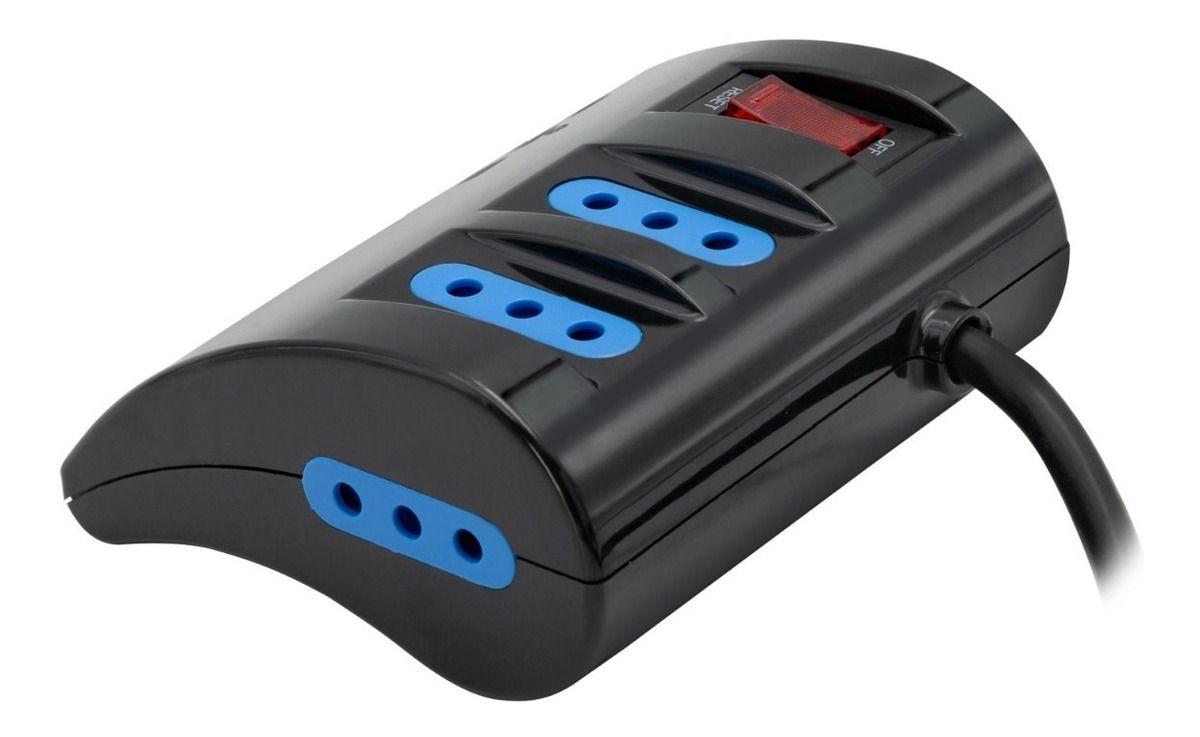 ALARGADOR ZAPATILLA DE 3 TOMAS PHILCO 6814 CON USB COLOR NEGRO LARGO DEL CABLE DE 1.5M 10A-2