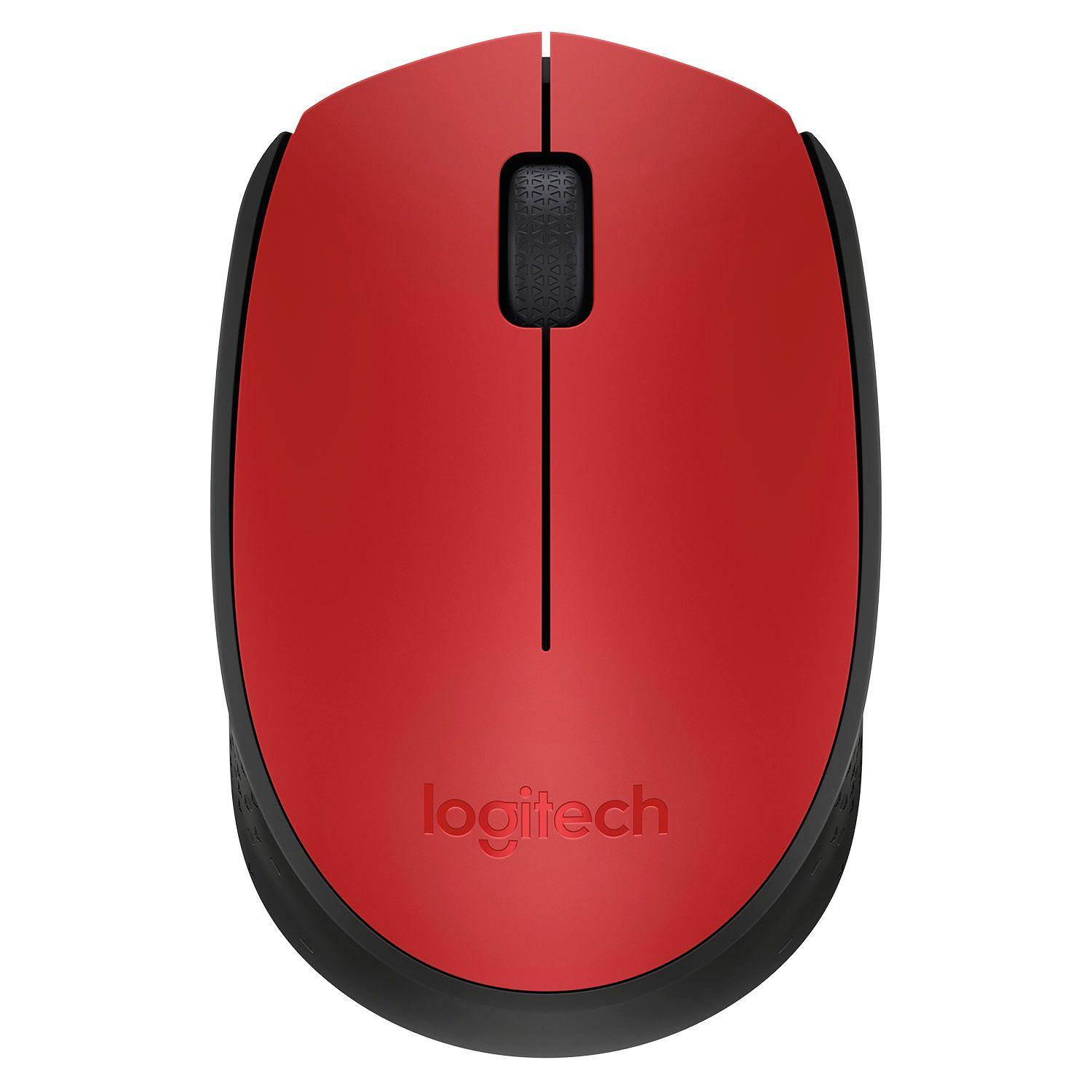 Mouse Inalámbrico Logitech M170 Rojo Y Negro Open box-2