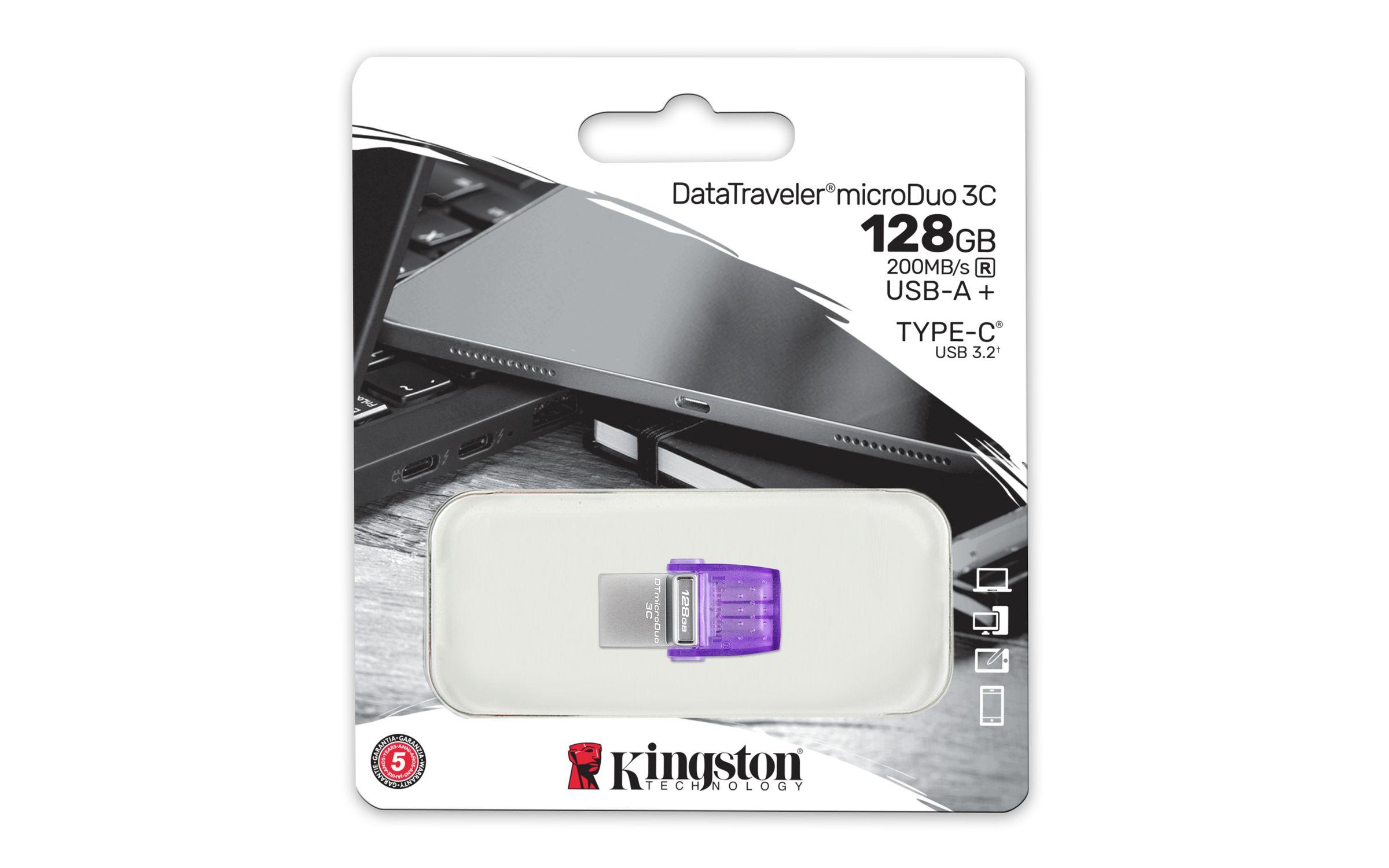 Pendrive Kingston Datatraveler Microduo 3c 128gb 3.2 Gen 1 C-1