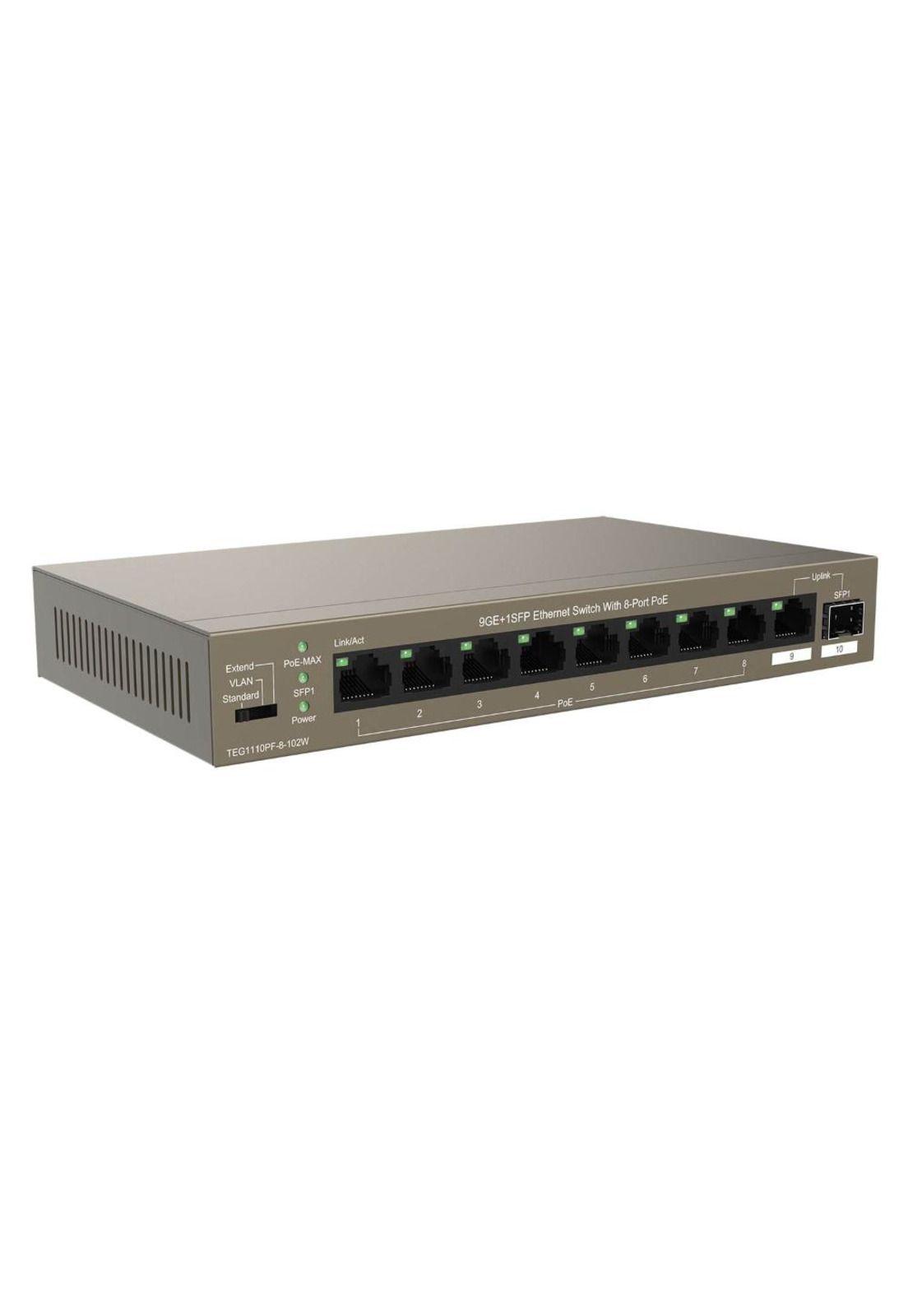 SWITCH TENDA TEG1110PF-8-102W 8 PUERTOS 1SFP GIGA POE-3