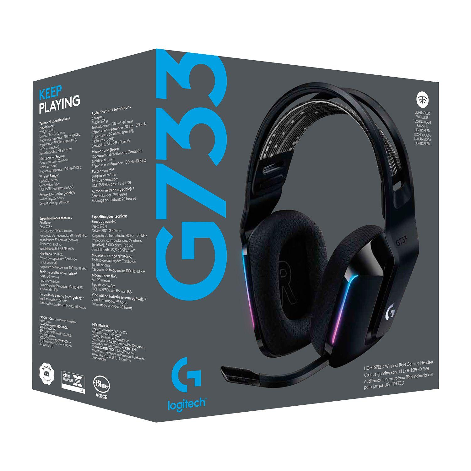 HEADSET PC G733 LIGHTSPEED WIRELESS Multicolor  NEGRO Open box-3