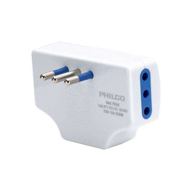 Enchufe Triple Plano 2500W 10A Blanco-0