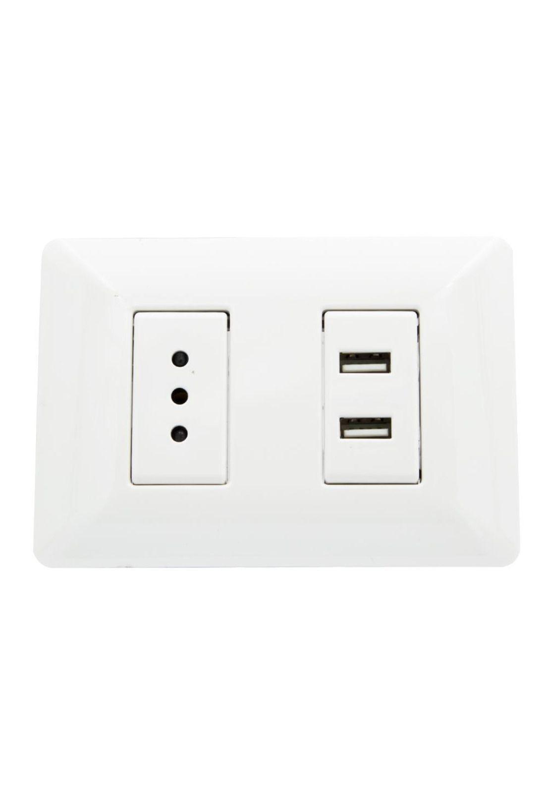 ENCHUFE PARA MURO SIMPLE C/USB 2.1A 250V 10A-1