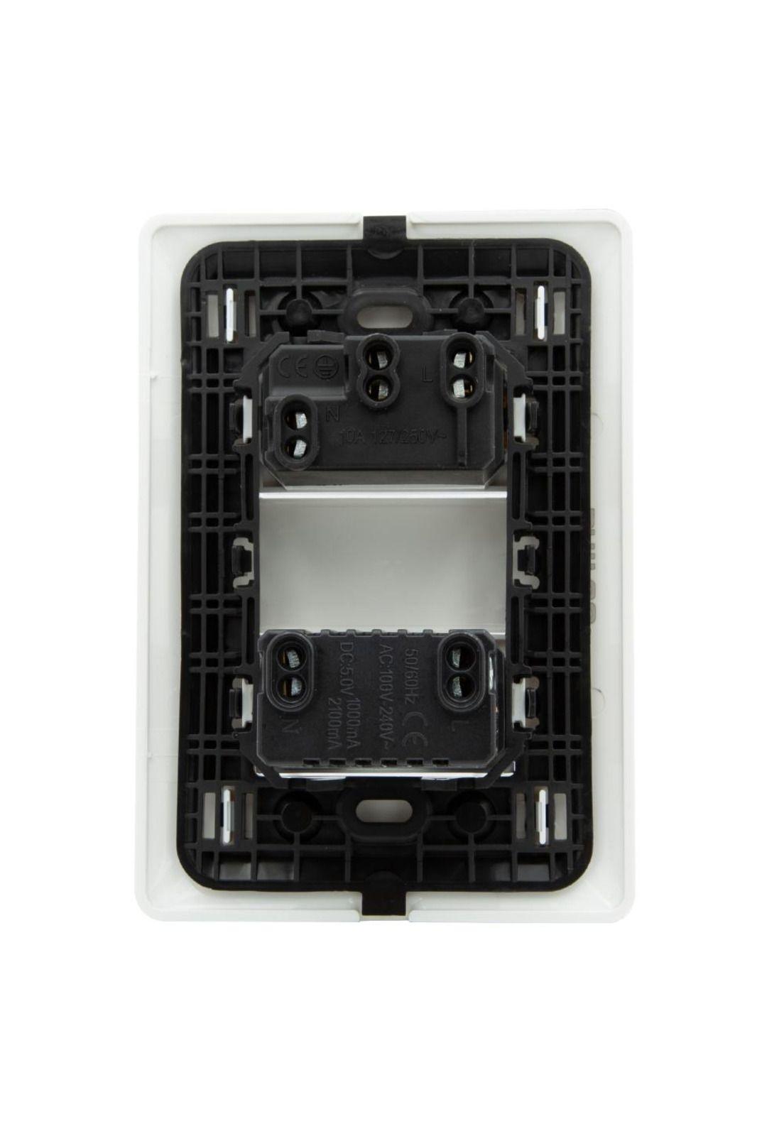 ENCHUFE PARA MURO SIMPLE C/USB 2.1A 250V 10A-2