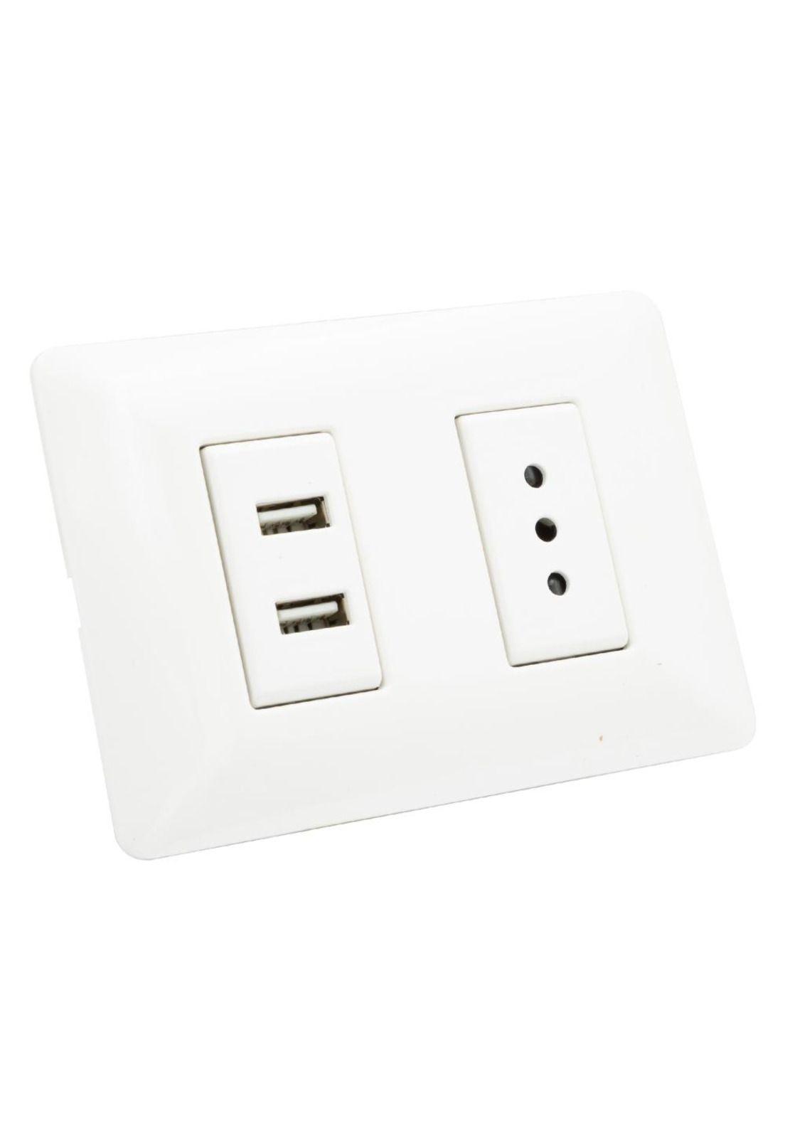ENCHUFE PARA MURO SIMPLE C/USB 2.1A 250V 10A-3