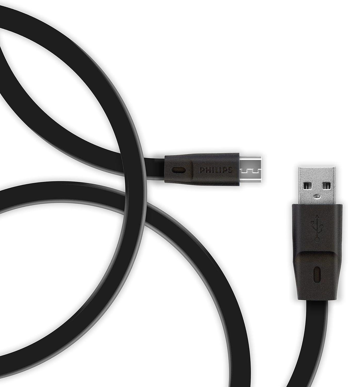 CABLE MICRO USB 1.2 MTS GOMA PLANO NEGRO DLC2519CB-2