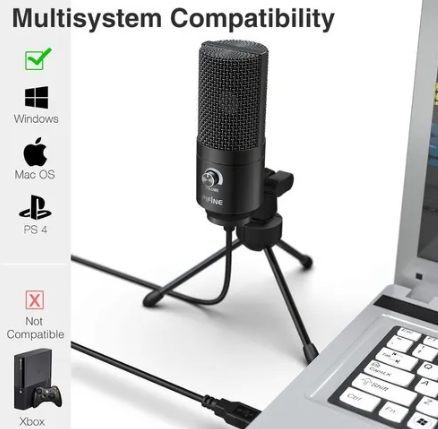 MICROFONO CONDESADOR FIFINE NEGRO USB K669B-4