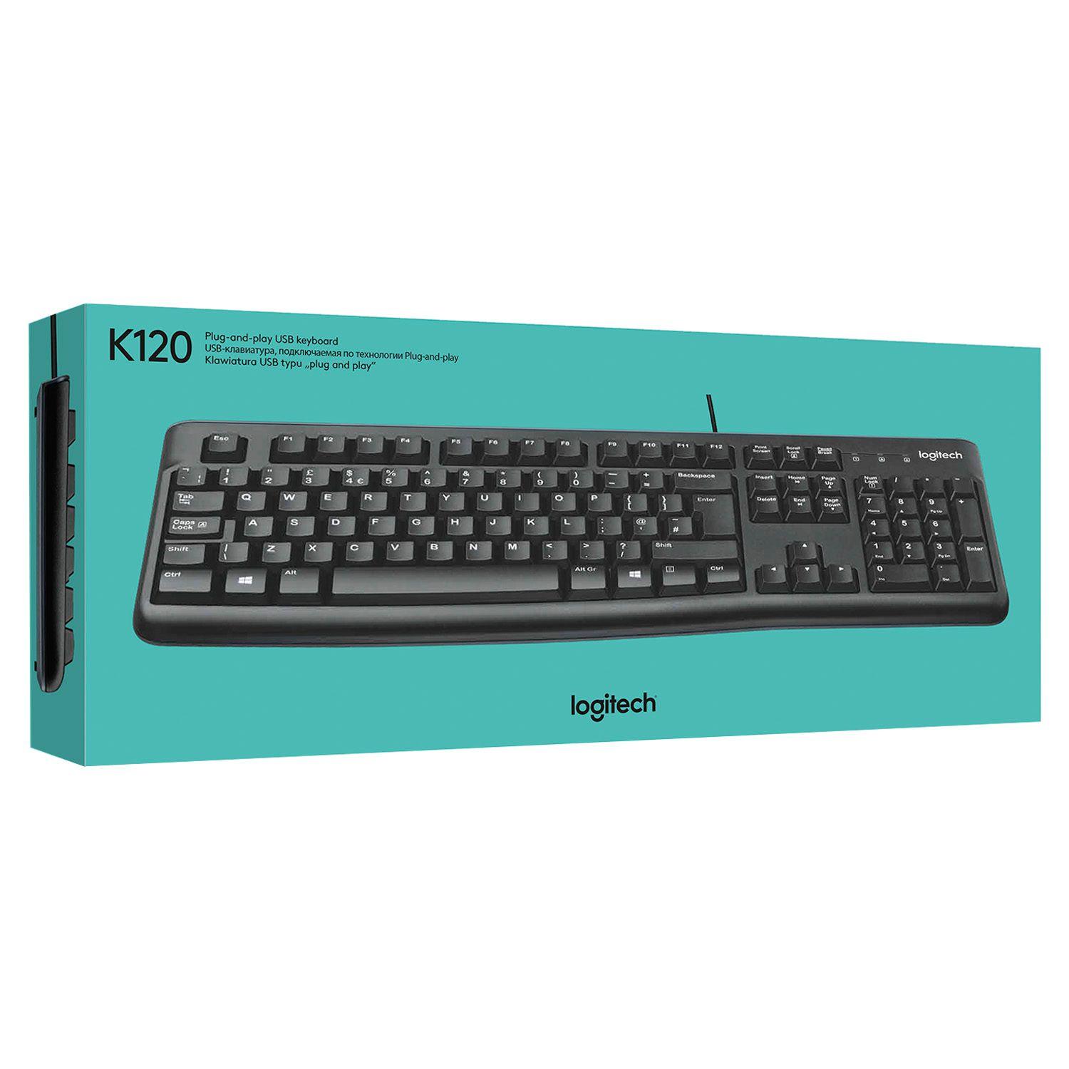 Teclado Logitech K120 Qwerty Español España Color Negro Open box-5