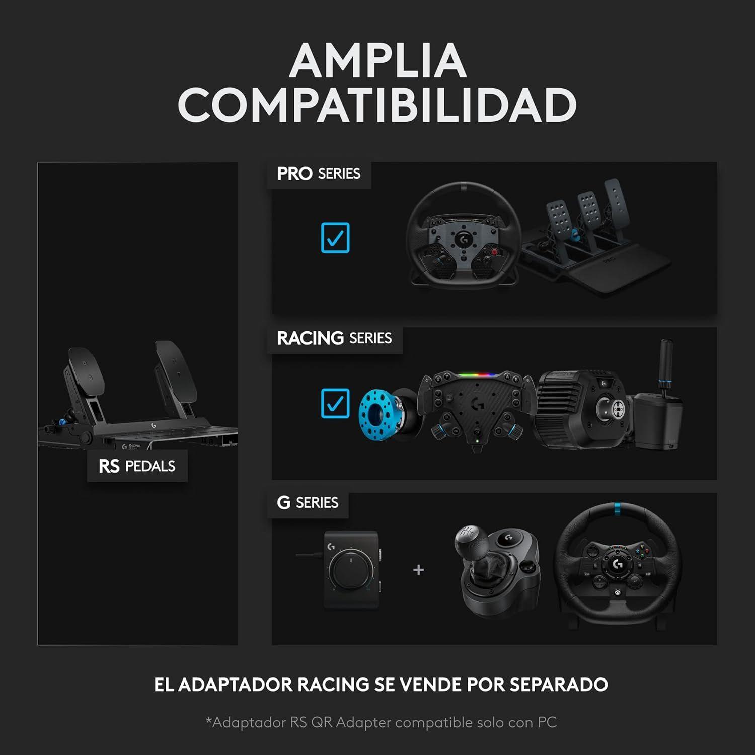 Pedales Logitech RS para Volante Negro-5