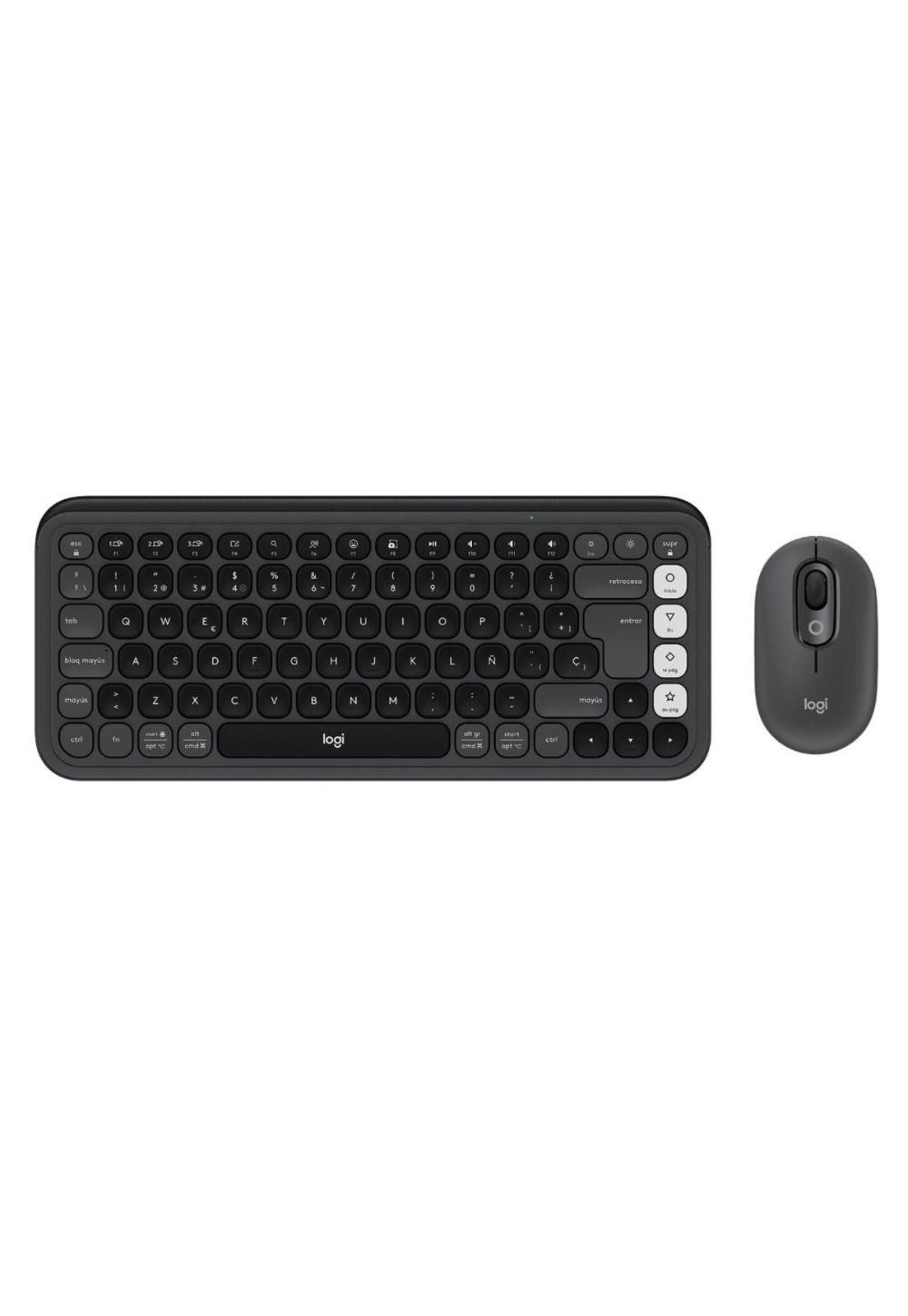 Kit Teclado Y Mouse Logitech Pop Icon, Español, Grafito-3