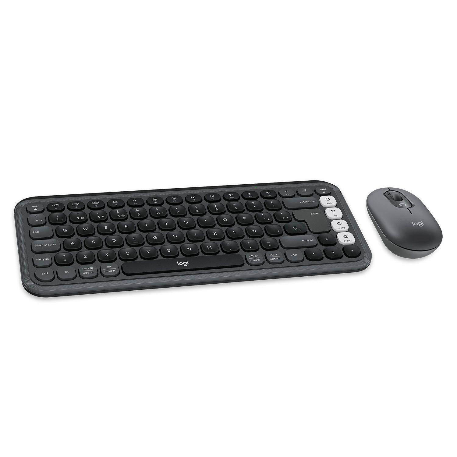 Kit Teclado Y Mouse Logitech Pop Icon, Español, Grafito-0
