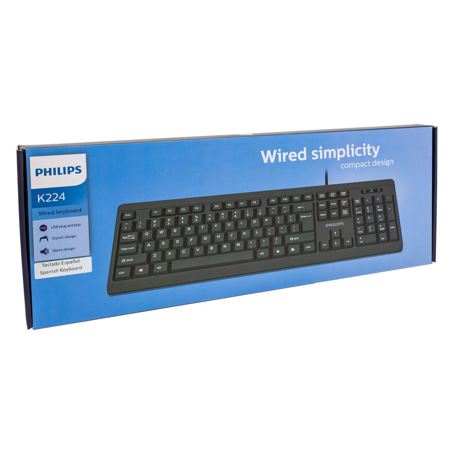 Teclado Alámbrico Philips SPK6224 Open Box-0