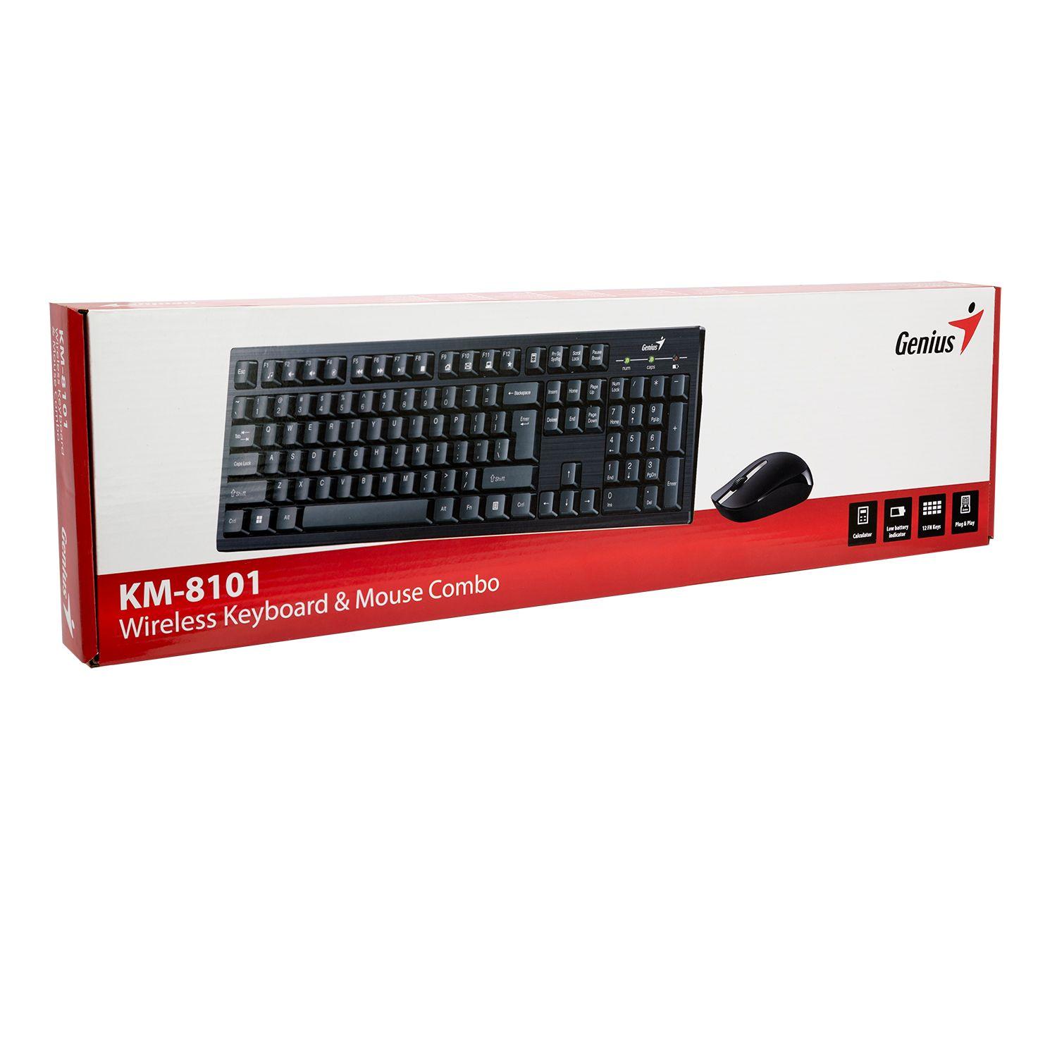 KIT INALÁMBRICO MOUSE + TECLADO KM-8101, 12 FN KEYS, 2,4 GHZ Open box-1