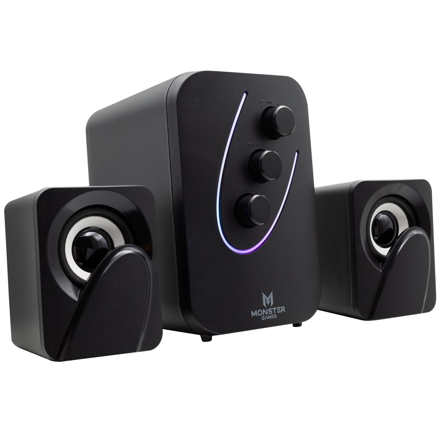 Parlantes Pc Monster Sw312 2.1 Negro Gamer Open box-1