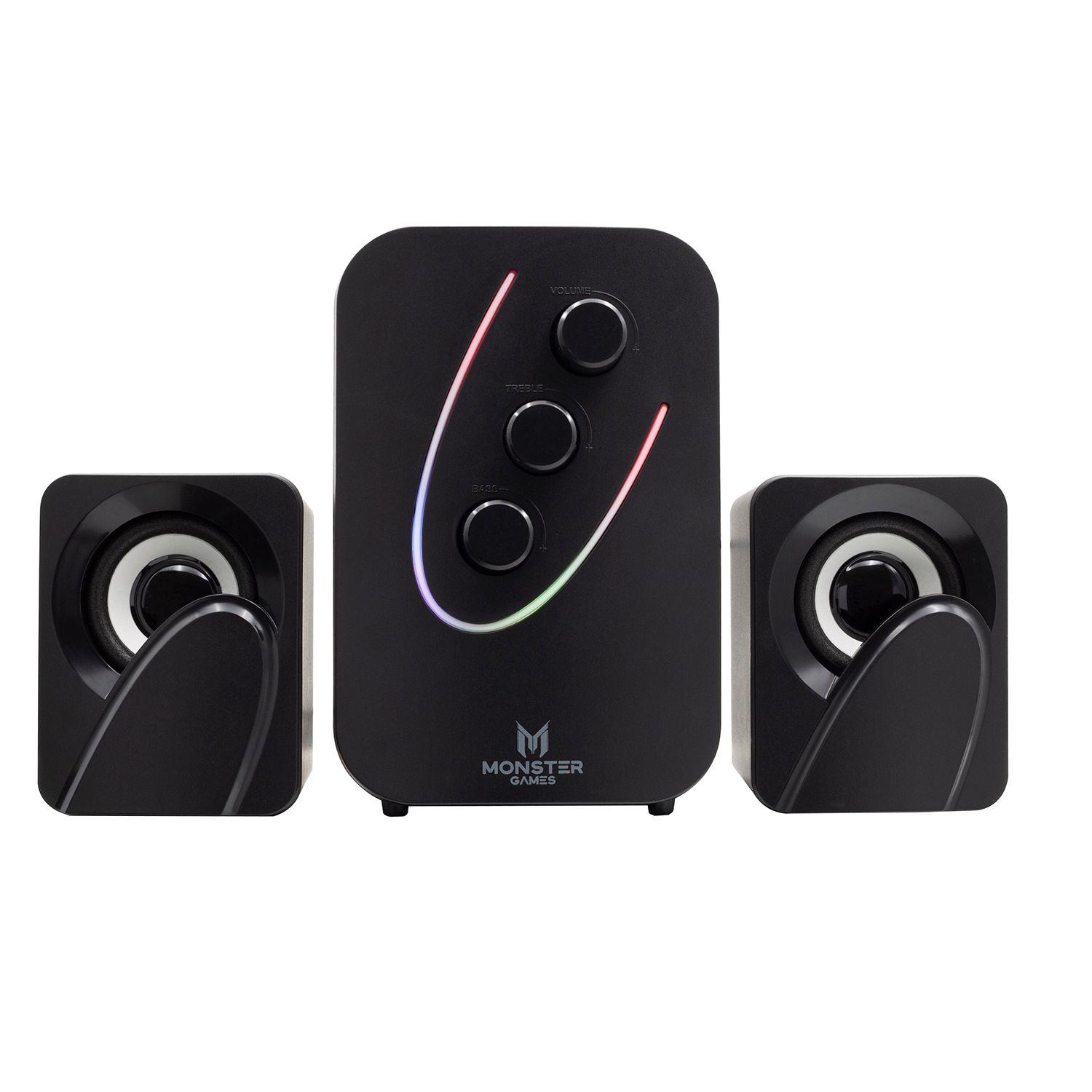 Parlantes Pc Monster Sw312 2.1 Negro Gamer Open box-2