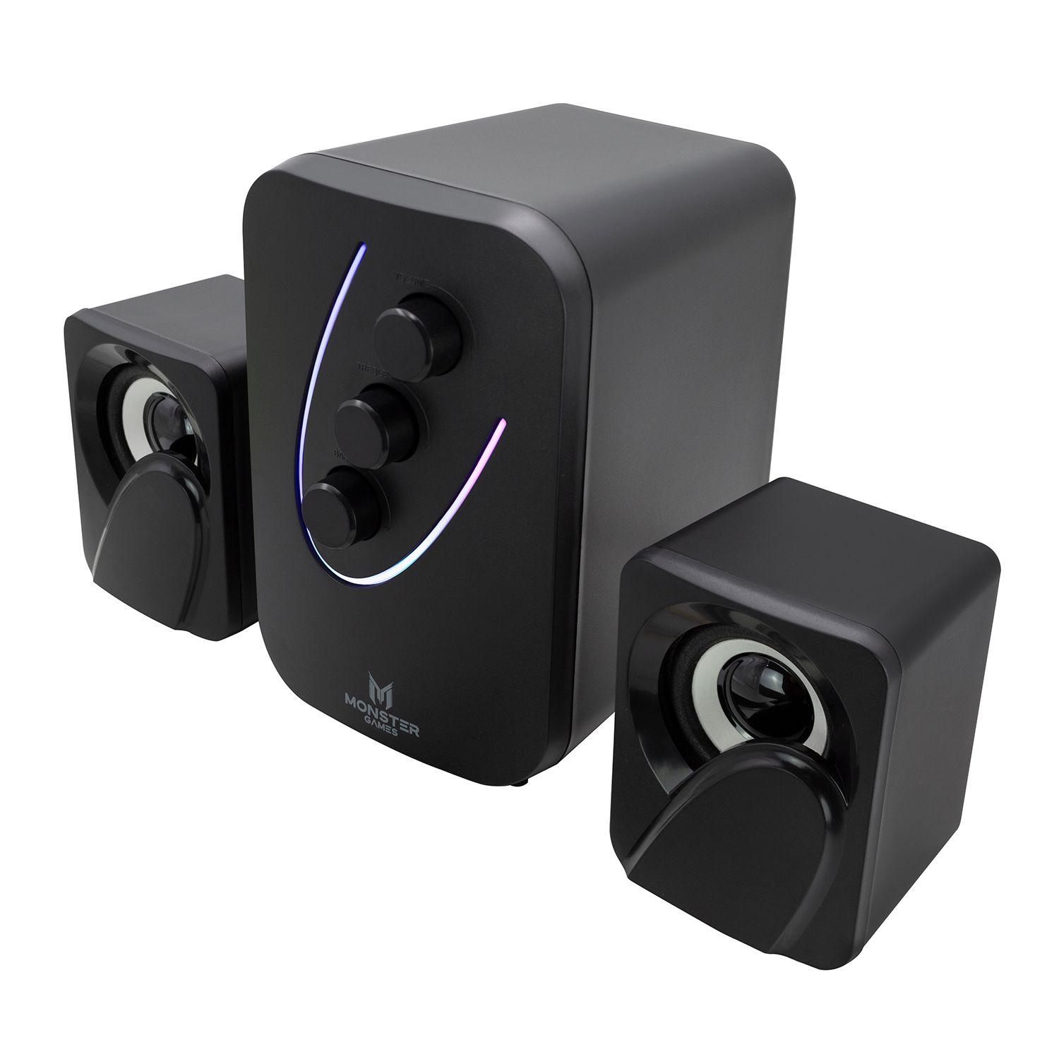 Parlantes Pc Monster Sw312 2.1 Negro Gamer Open box-4