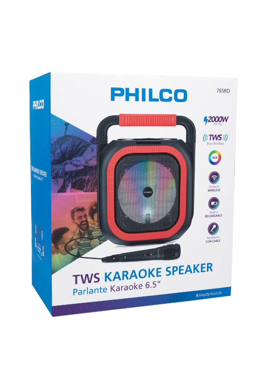 PARLANTE KARAOKE 765RD 6.5  PHILCO ROJO-6