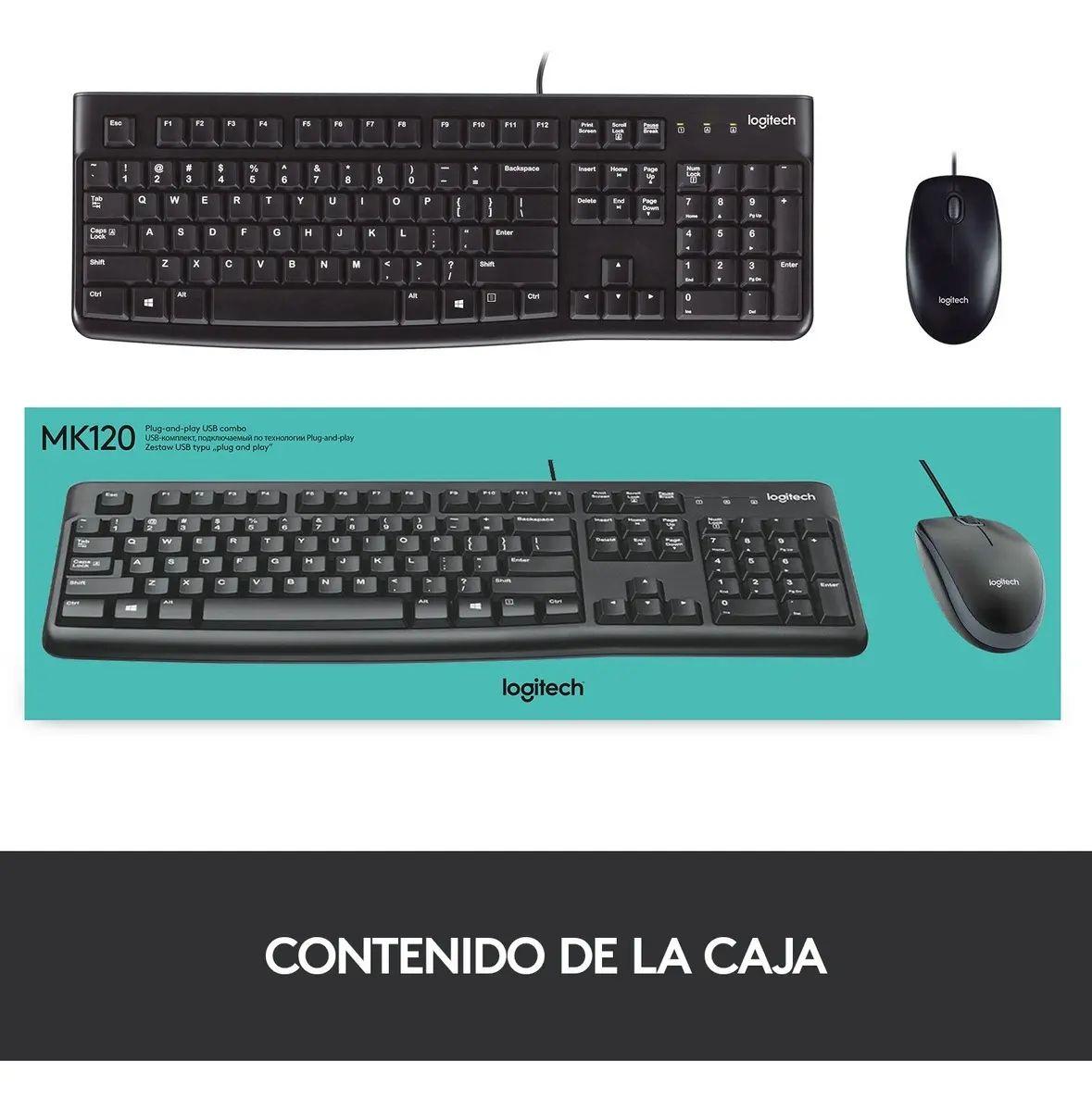 Kit De Teclado Y Mouse Logitech Mk120 Español Latinoamérica-3