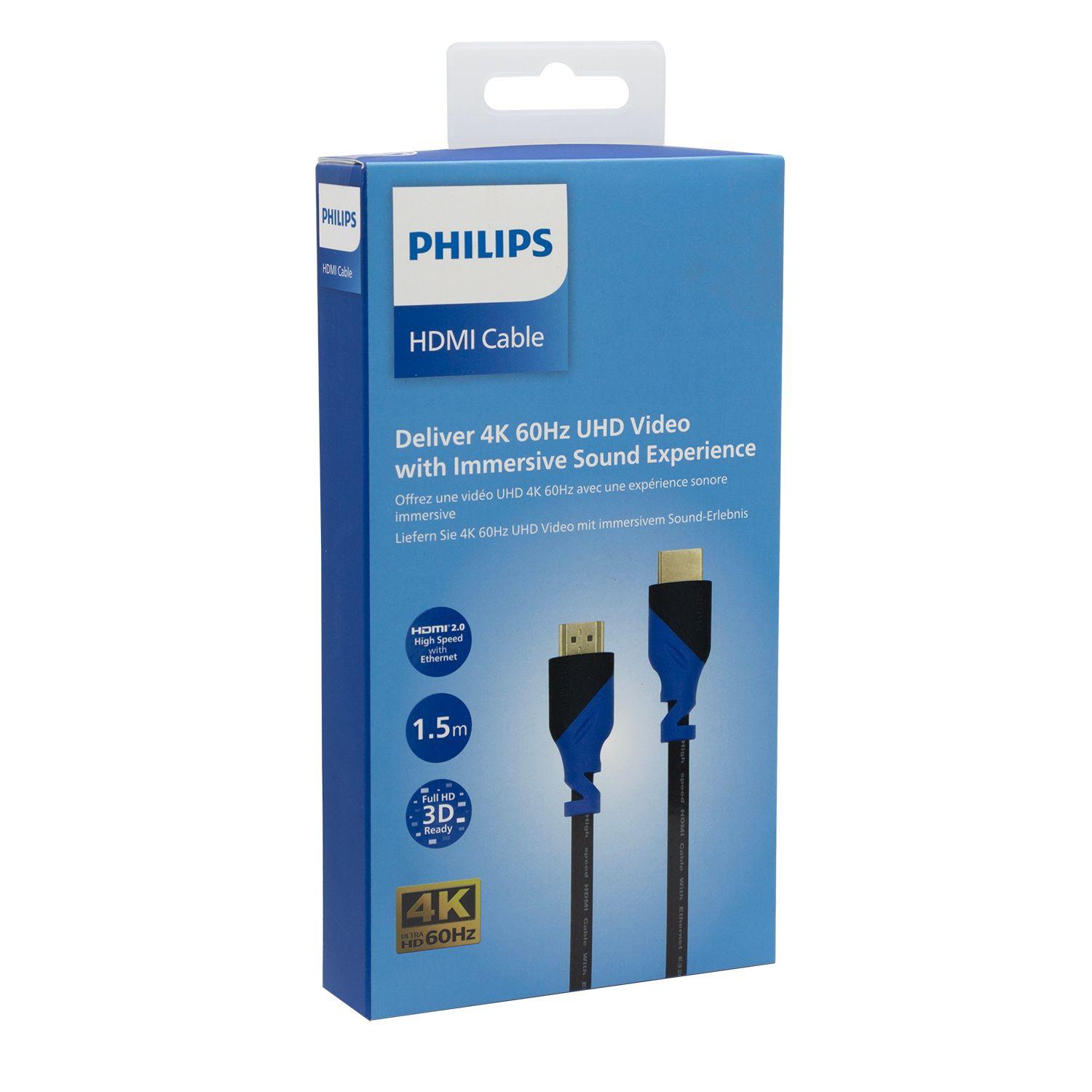 CABLE HDMI PHILIPS V2.0 4K,2K 1.5M NEG/AZUL SWV5201/59-1