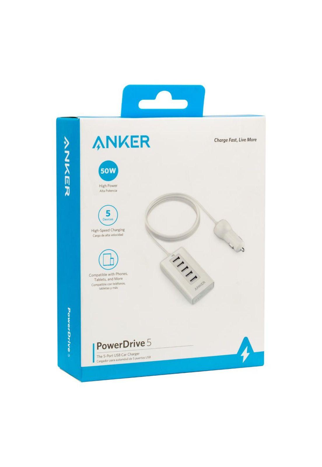 CARGADOR AUTO 5 PUERTOS USB ANKER A2311-4