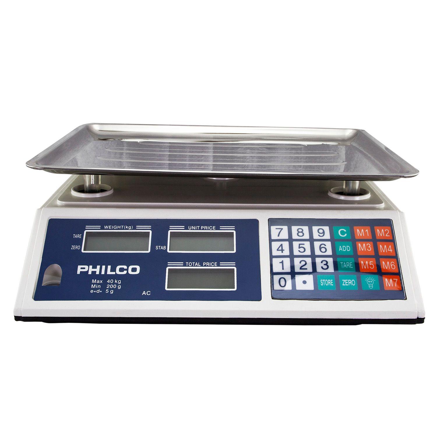 BALANZA DIGITAL 40 KG PHILCO ACERO INOX.-0