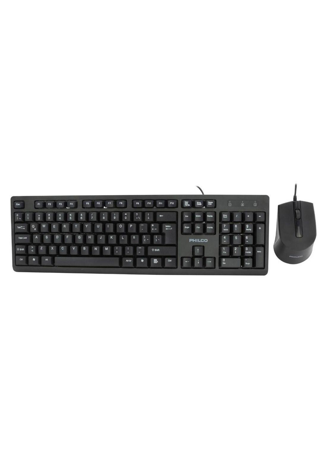 KIT TECLADO ALÁM. + MOUSE SPT6234 NEGRO PHILCO-2
