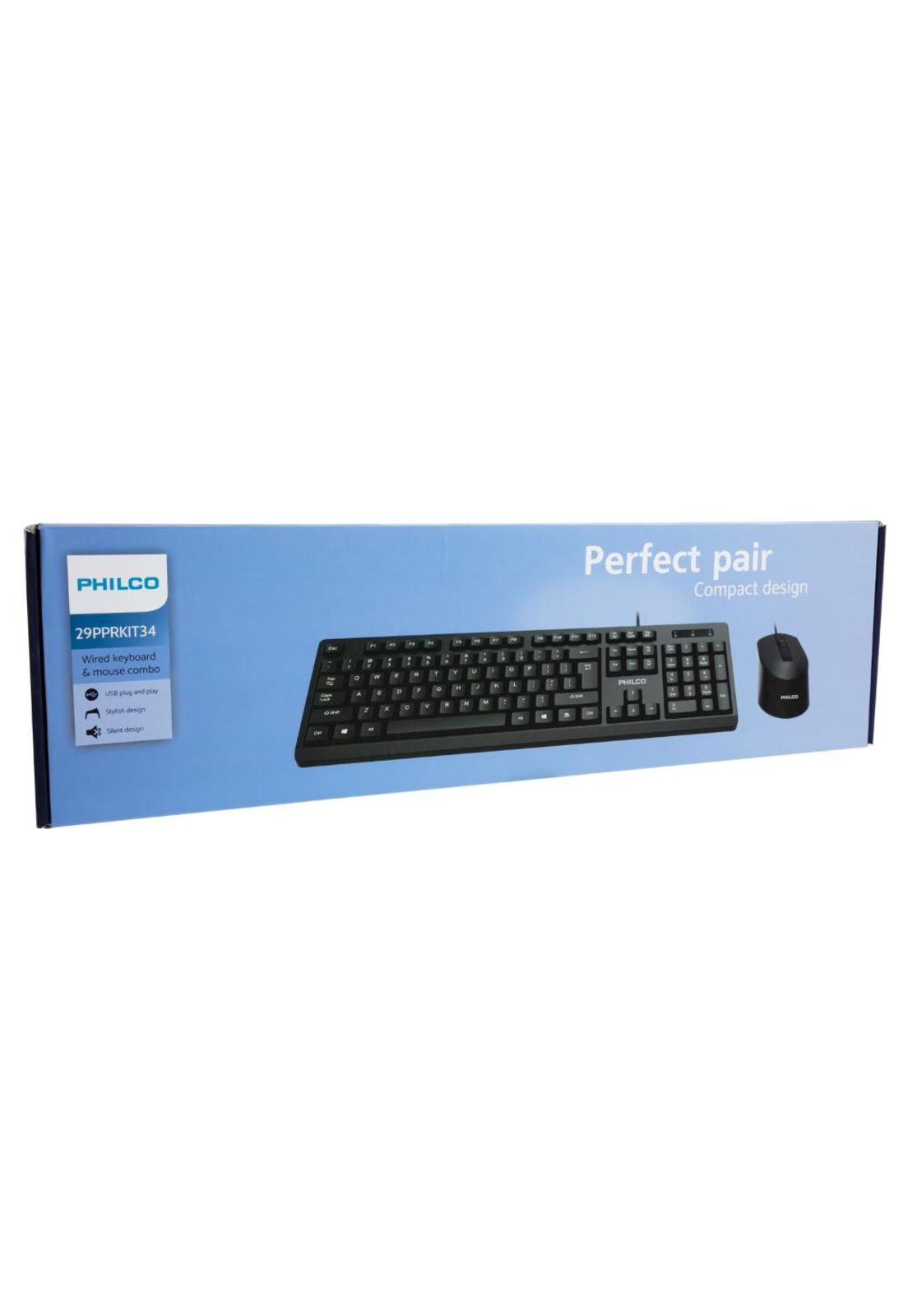 KIT TECLADO ALÁM. + MOUSE SPT6234 NEGRO PHILCO-4