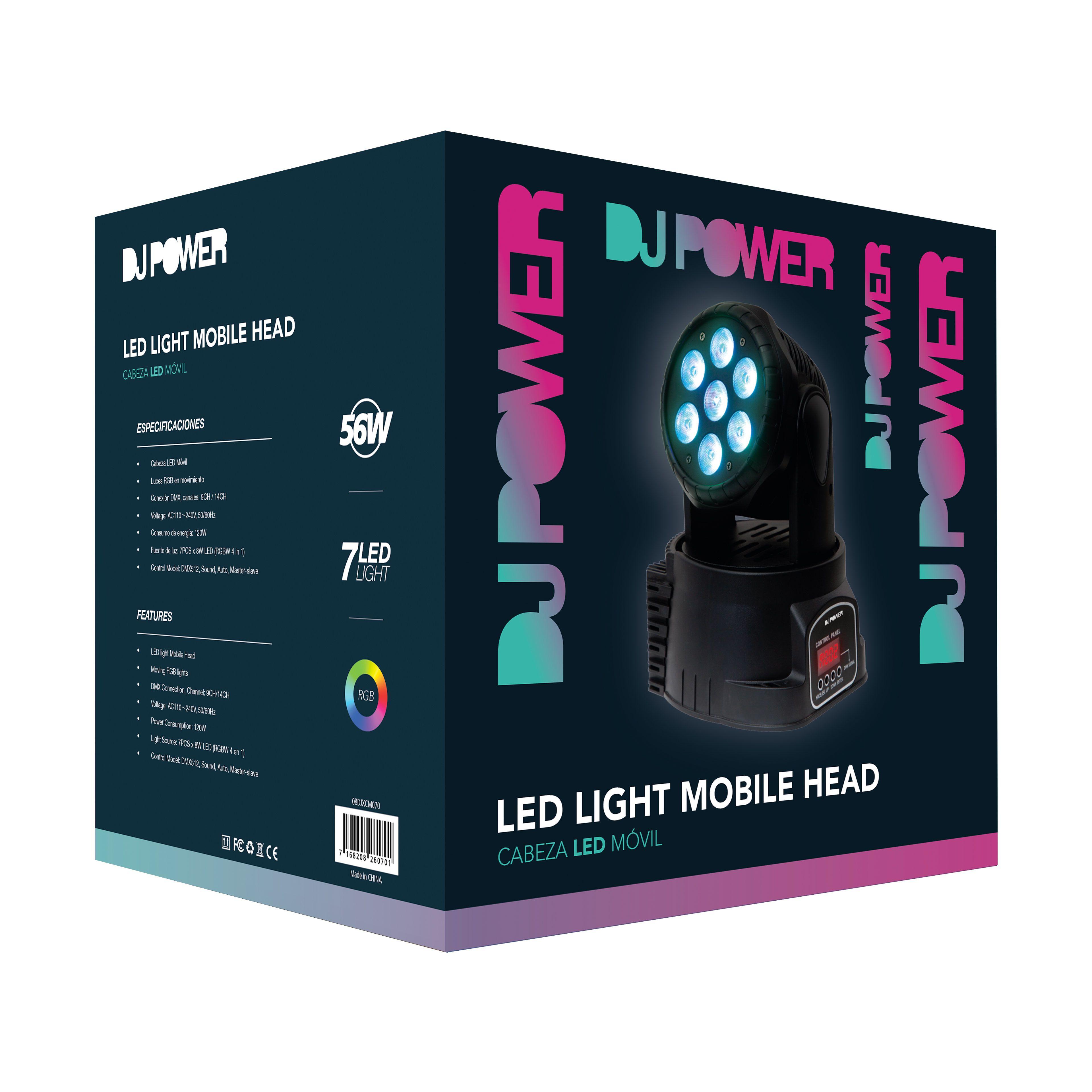 CABEZA MOVIL LED DMX RITMICA 56W DJPOWER Open box-2