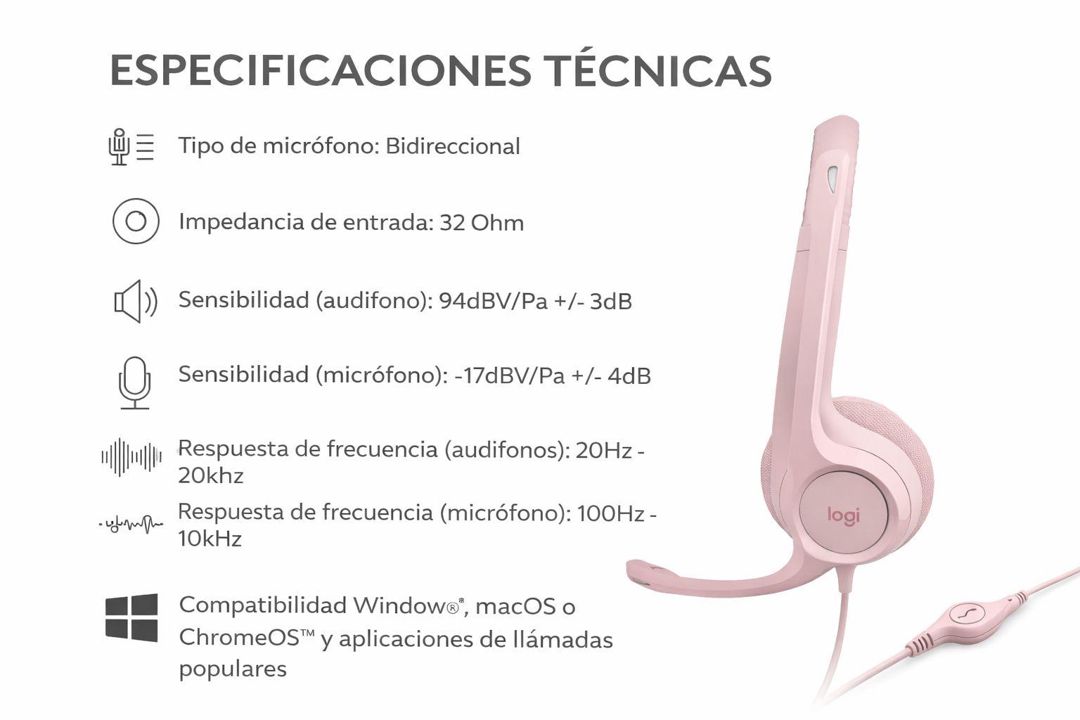 HEADSET USB HEADSET H390 ROSE-4