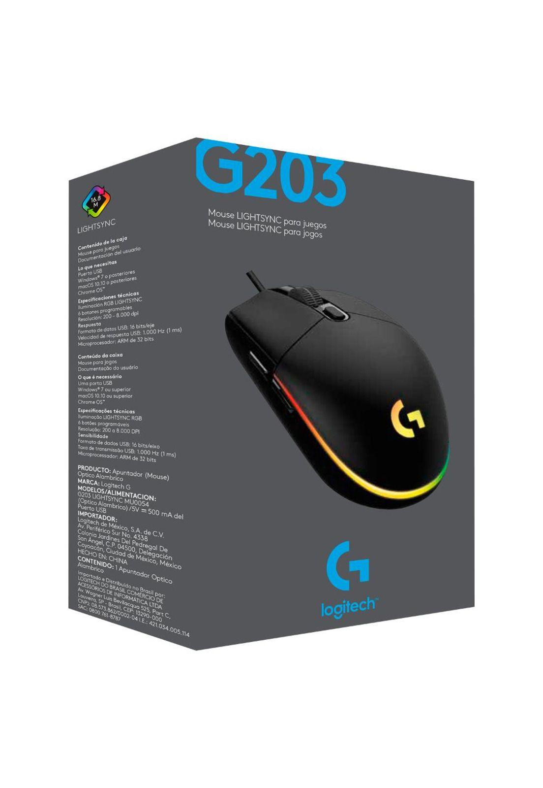 910-005793 MOUSE LOGITECH G203 LIGHTSYNC BLACK-4