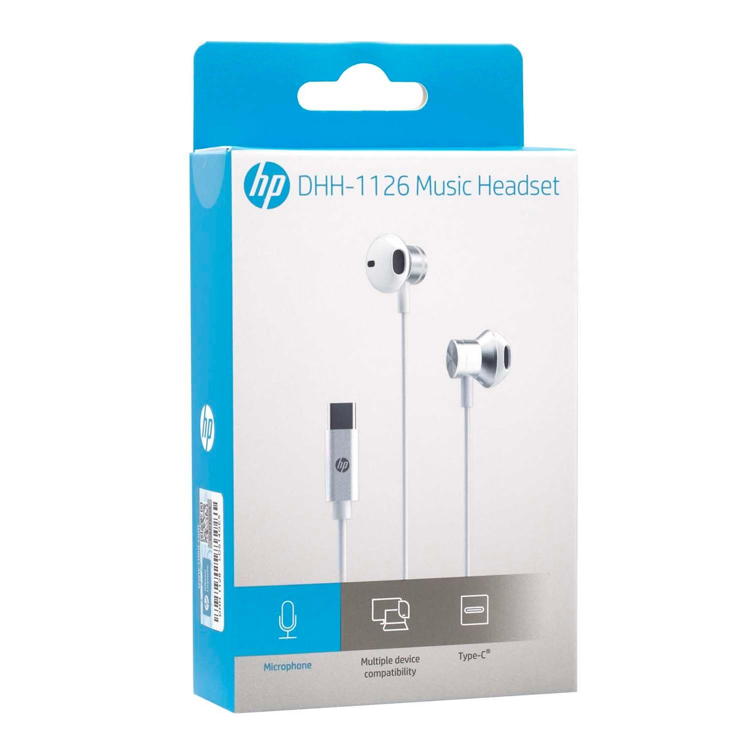 AUDÍFONOS MANOS LIBRES HP IN EAR DHH-1126 TYPE C BLANCO-2