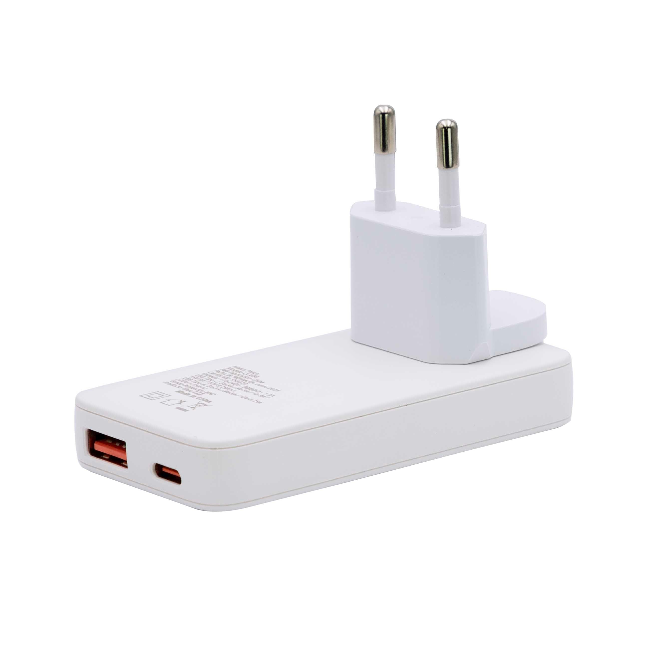 QC668 CARG. PARED S/RAPIDO 65W ULTRA PLANO USB A Y TIPO C-2