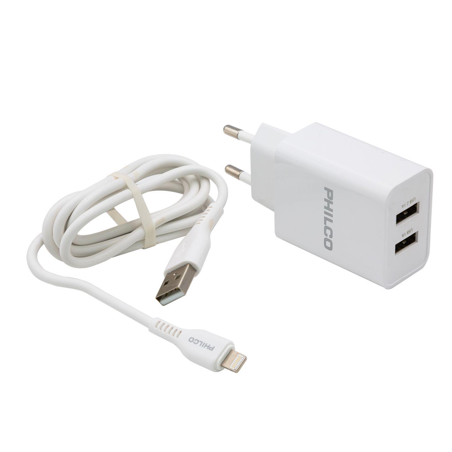 Cargador compatible con iPhone blanco Open Box-0