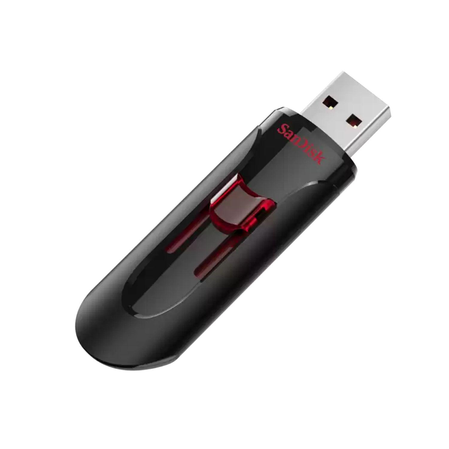 PENDRIVE SANDISK CRUZER GLIDE 32GB 3.0 LISA NEGRO Y ROJO-2