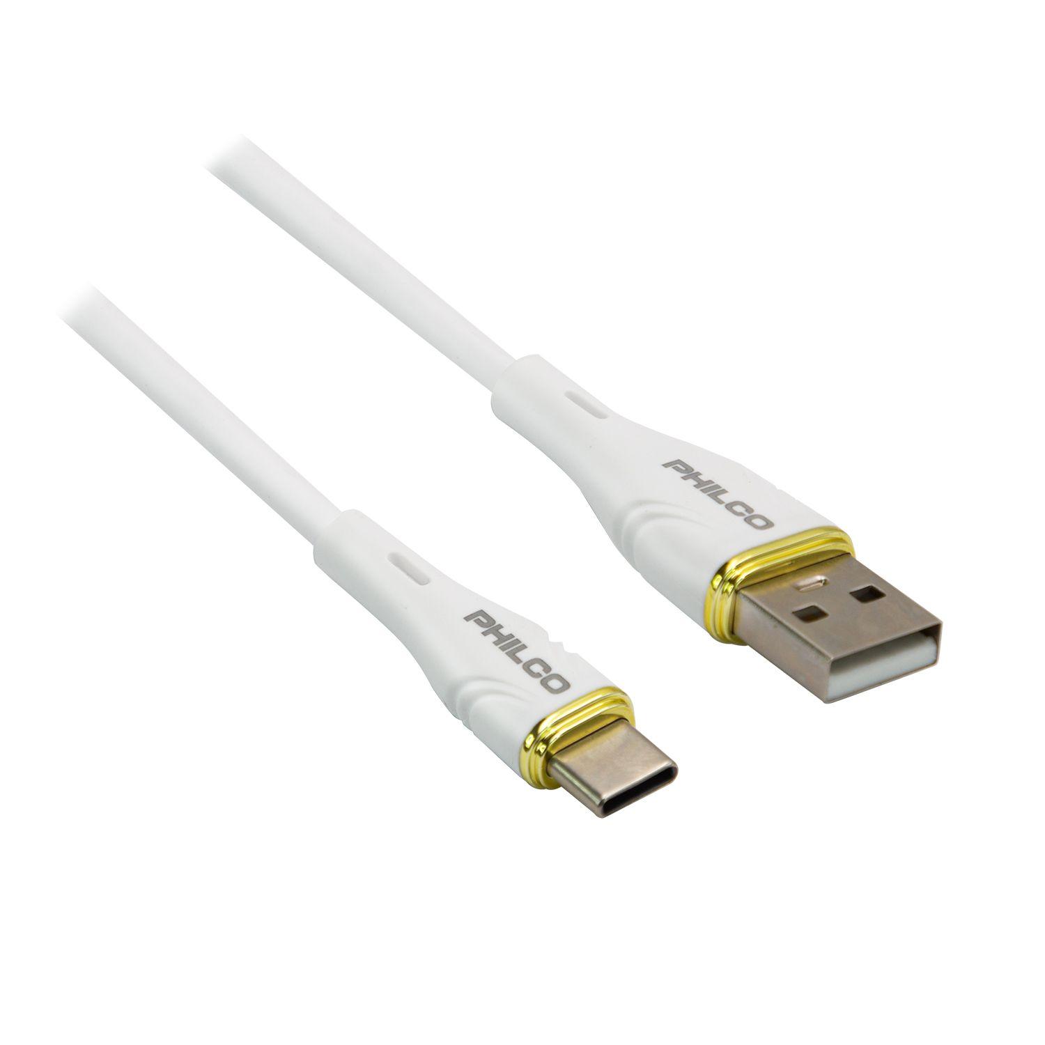 Cable Philco USB-A a USB-C 1,2 m Blanco-2