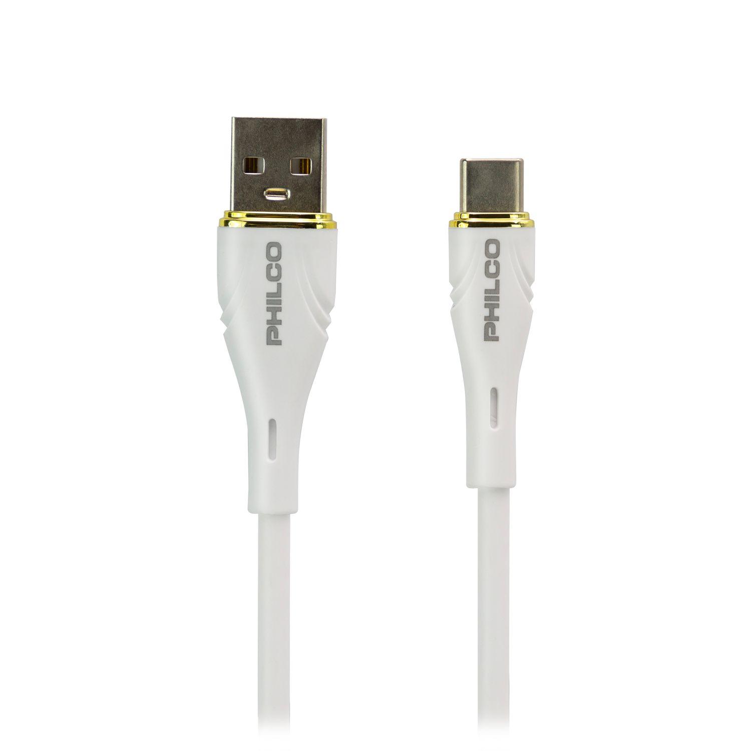 Cable Philco USB-A a USB-C 1,2 m Blanco-4