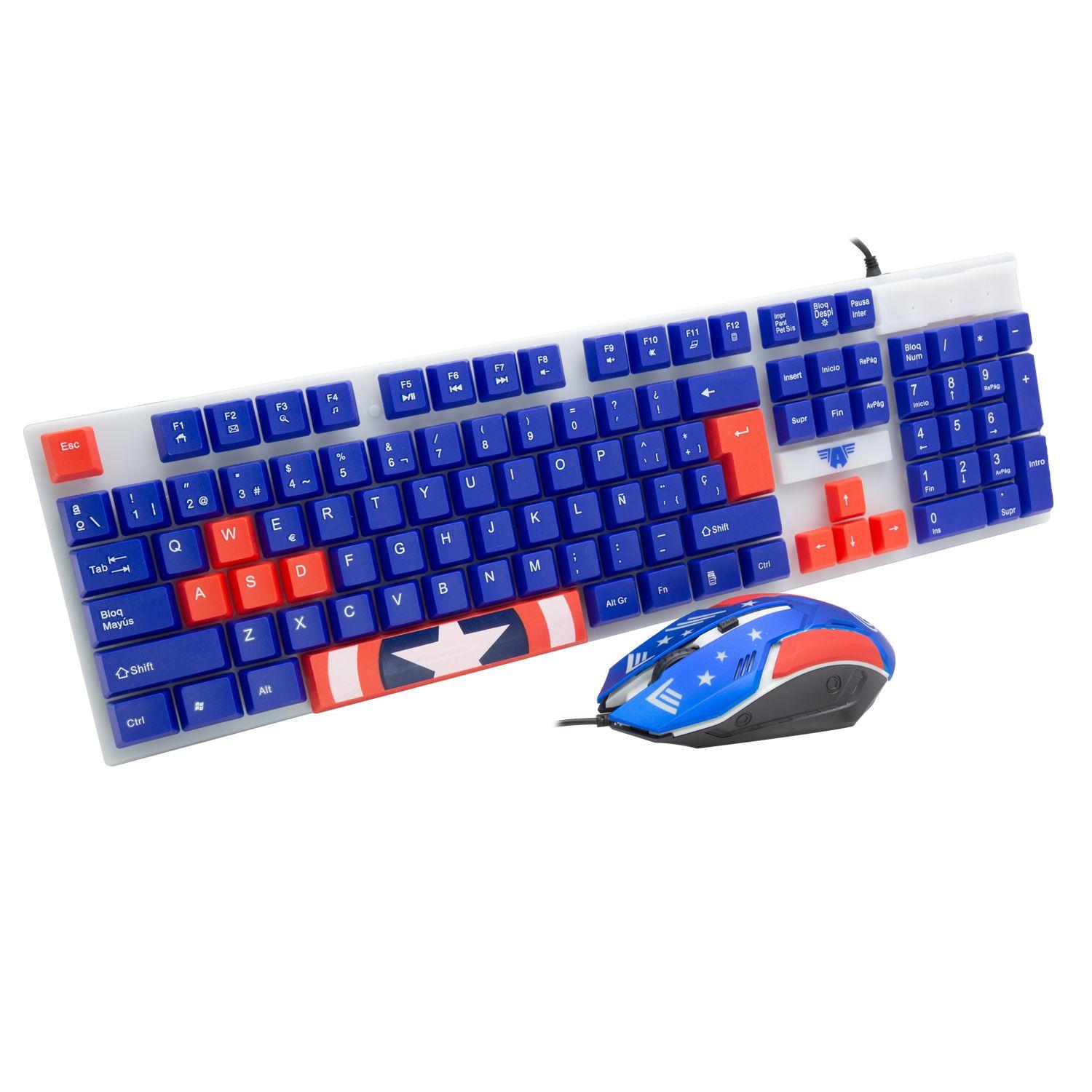 GAM745043-CAP-ESP KIT GAMER CAPITAN AMERICA 3 EN 1 TEC/MOU/A-2