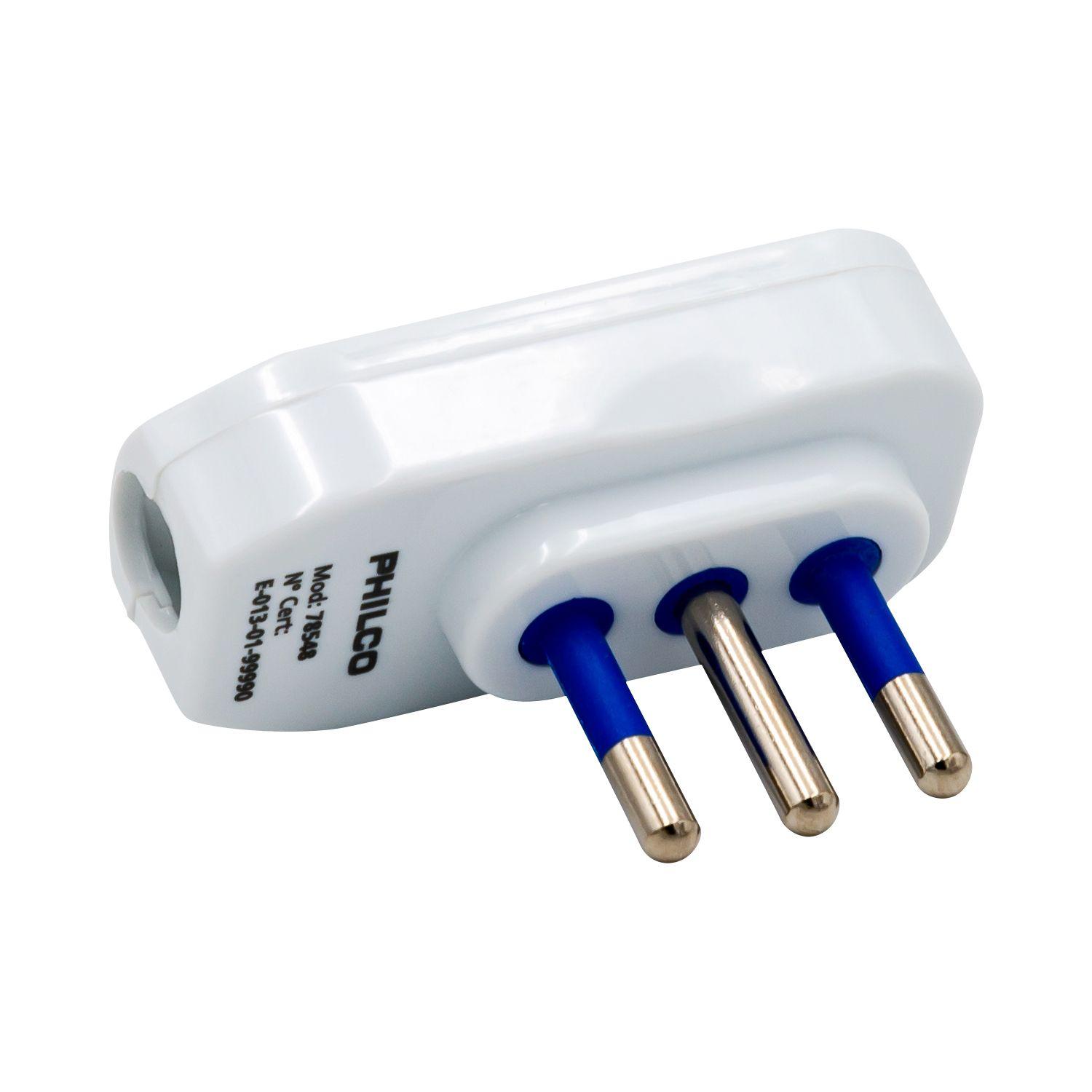 ENCHUFE MACHO HORIZONTAL 2P + T 78548 BLANCO PHILCO-2