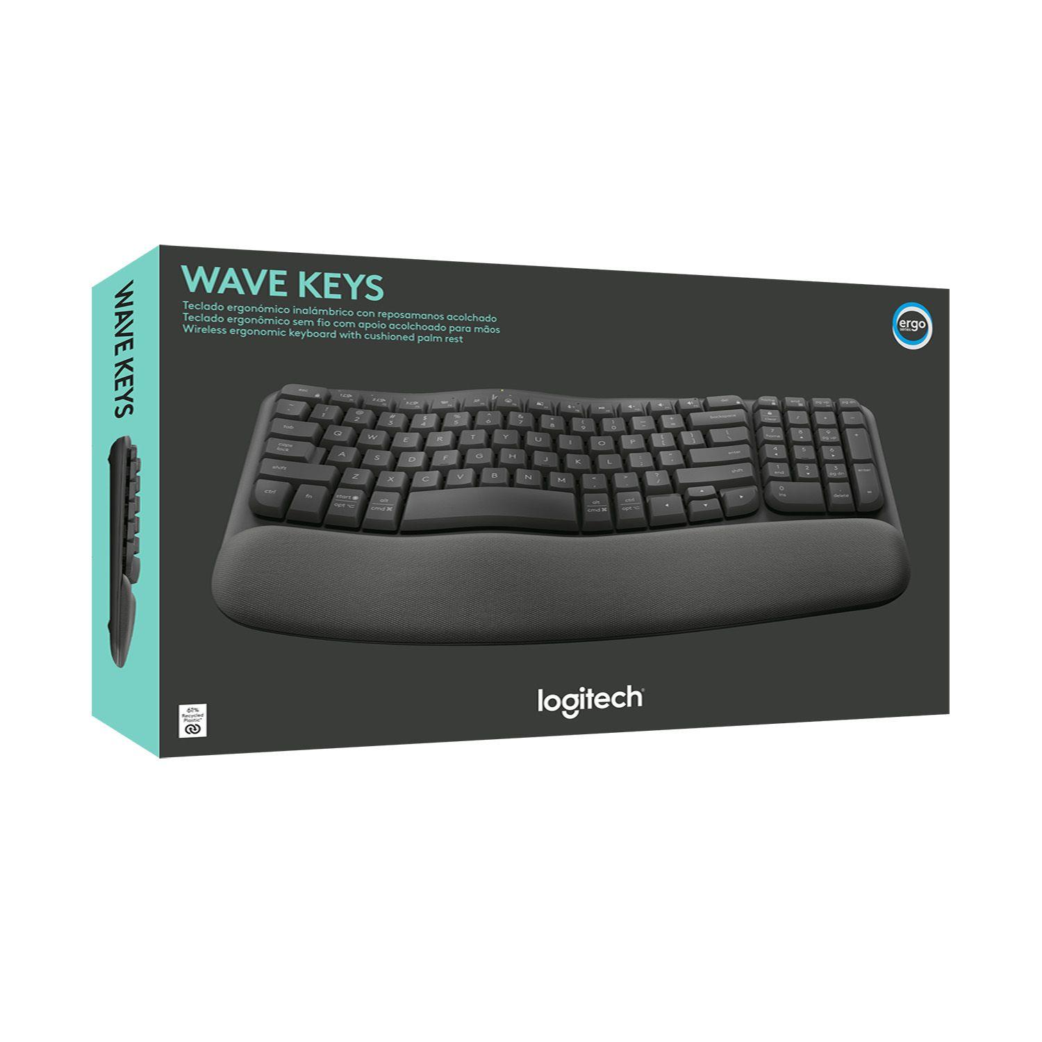 Teclado Inalámbrico Ergonómico Logitech Wave Keys Grafito-2