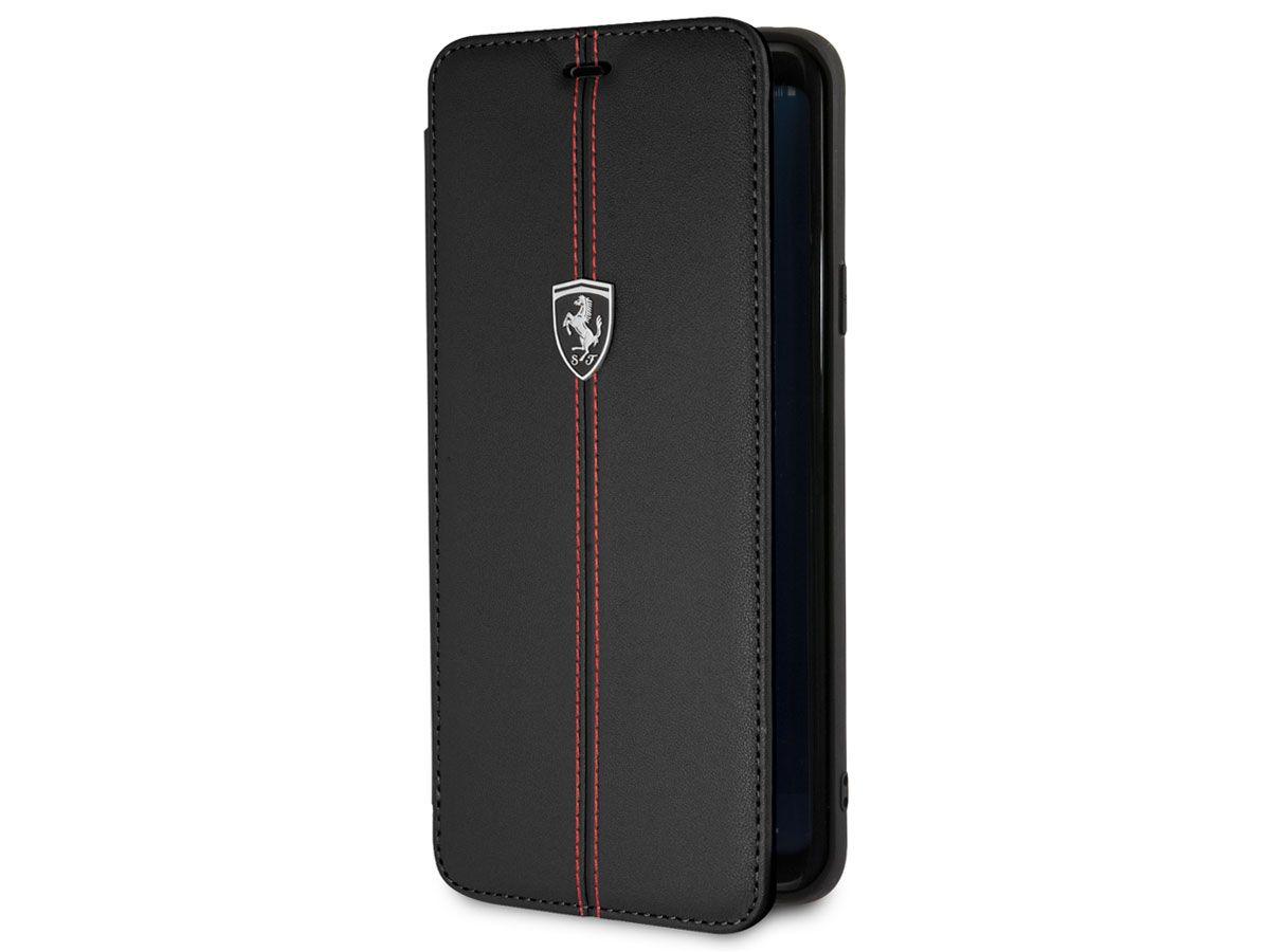 CARCASA BOOK FERRARI GALAXY S9+ CUERO GENUINO NEGRO-2
