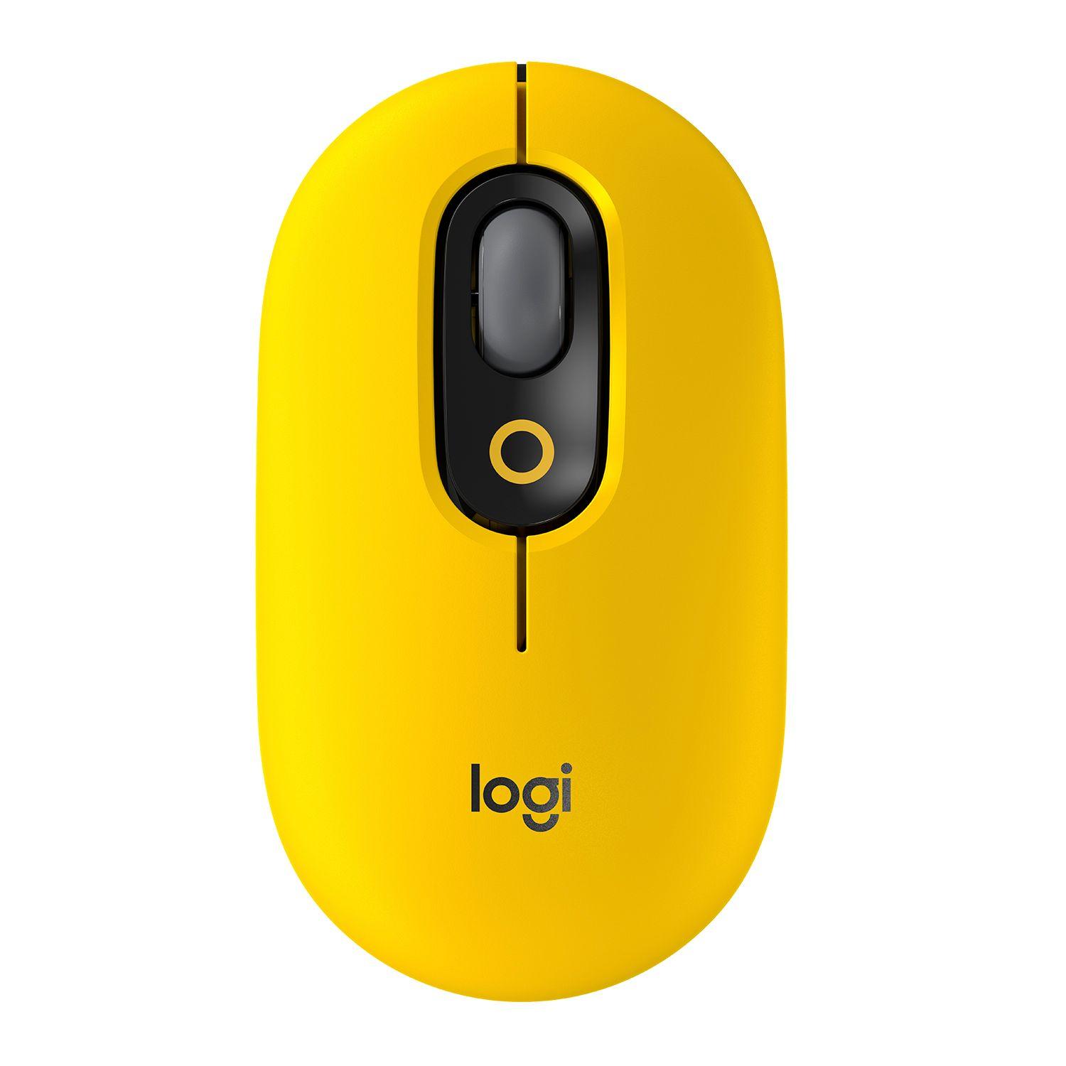 Mouse Logitech Pop With Emoji Amarillo Open box-0
