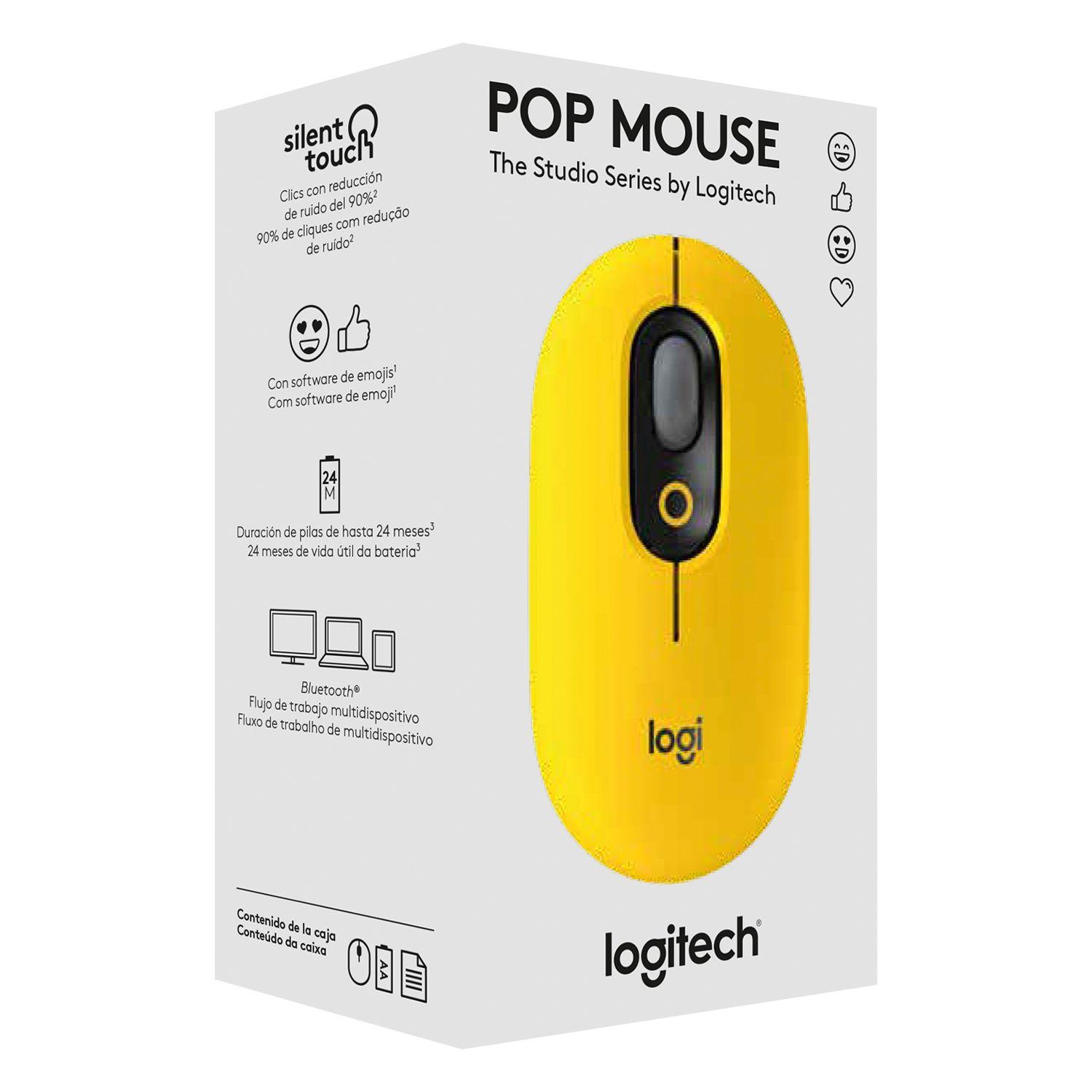 Mouse Logitech Pop With Emoji Amarillo Open box-5