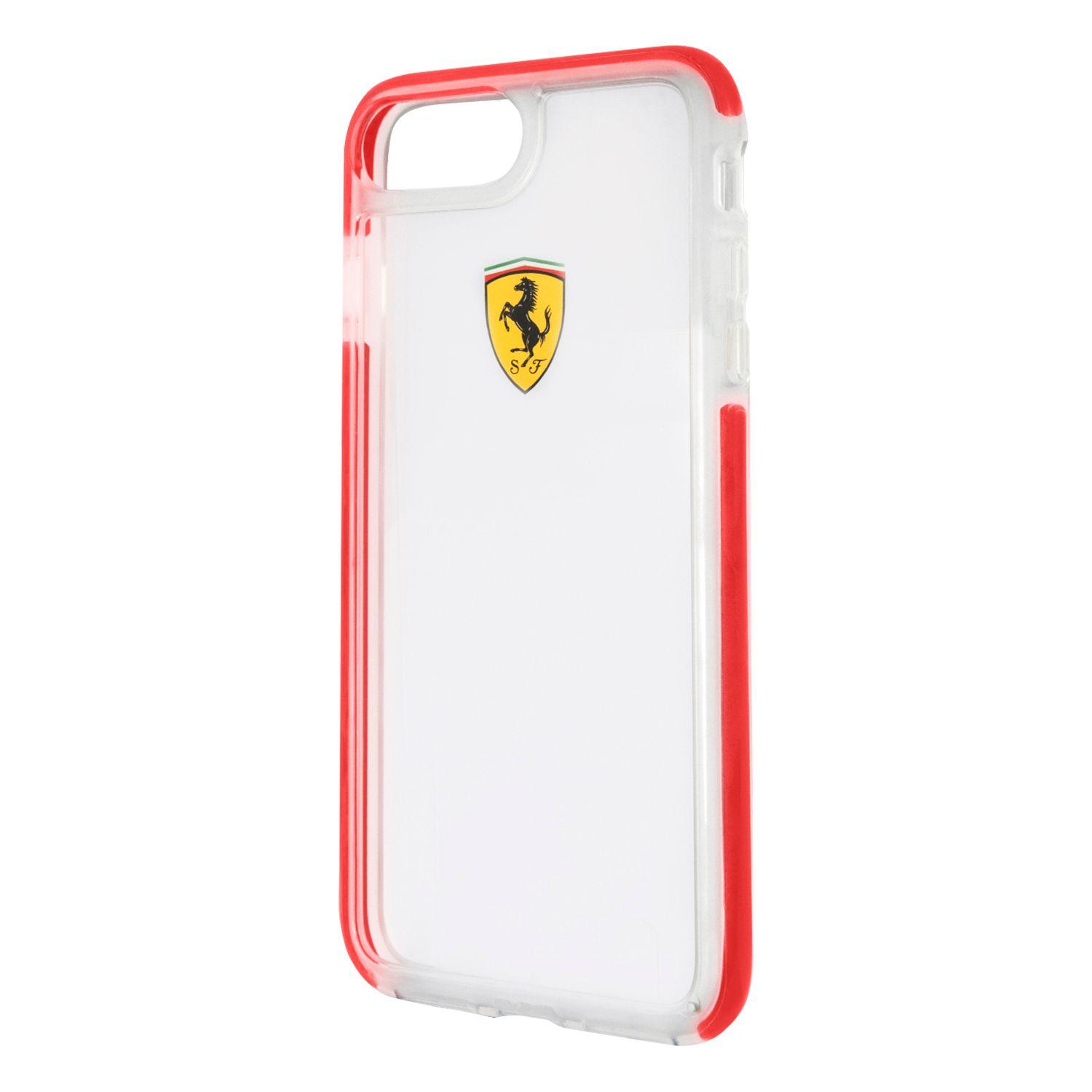 CARCASA FERRARI P/IPHONE 7 PLUS TRANSP/ROJO FEGLHCP7LRE-2