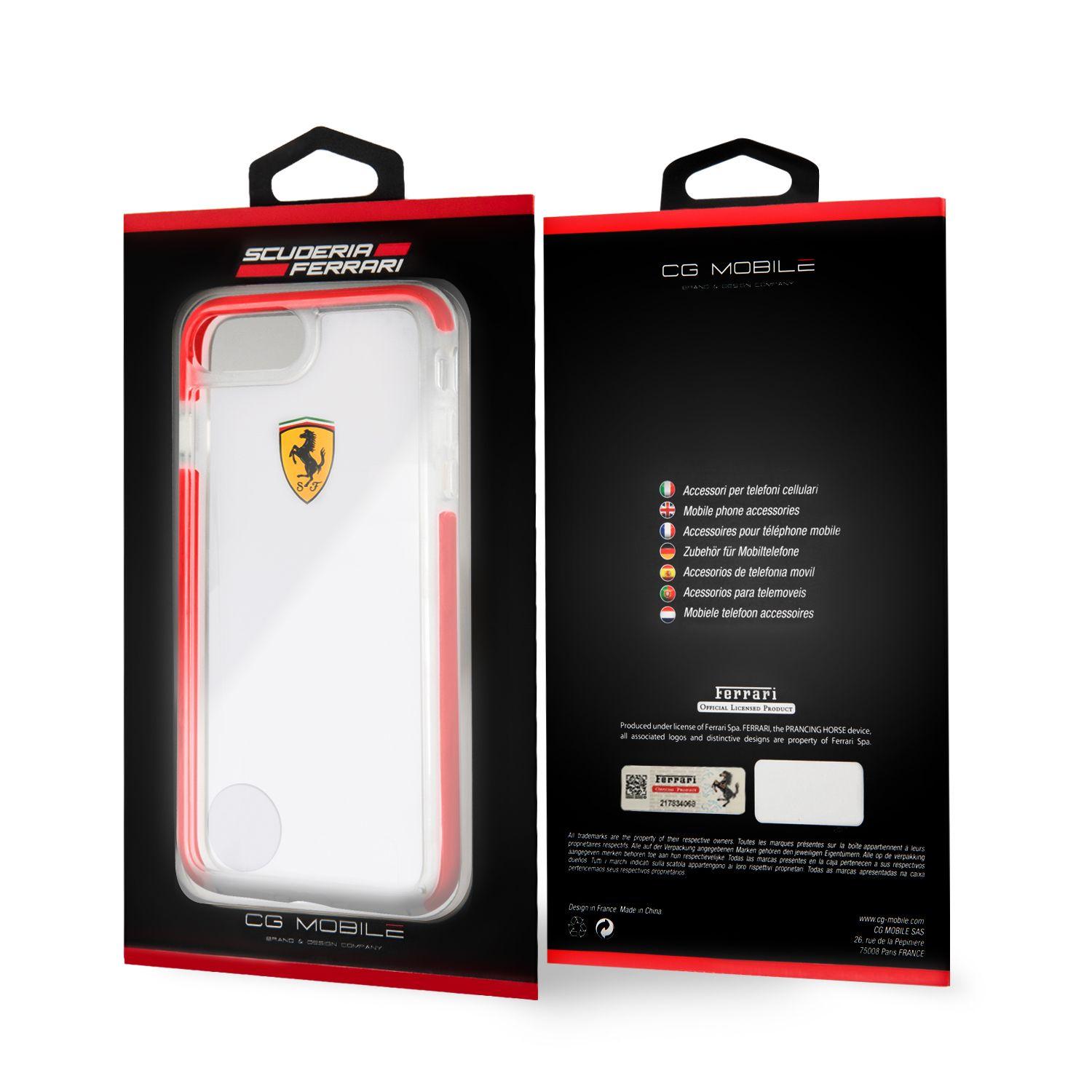 CARCASA FERRARI P/IPHONE 7 PLUS TRANSP/ROJO FEGLHCP7LRE-6